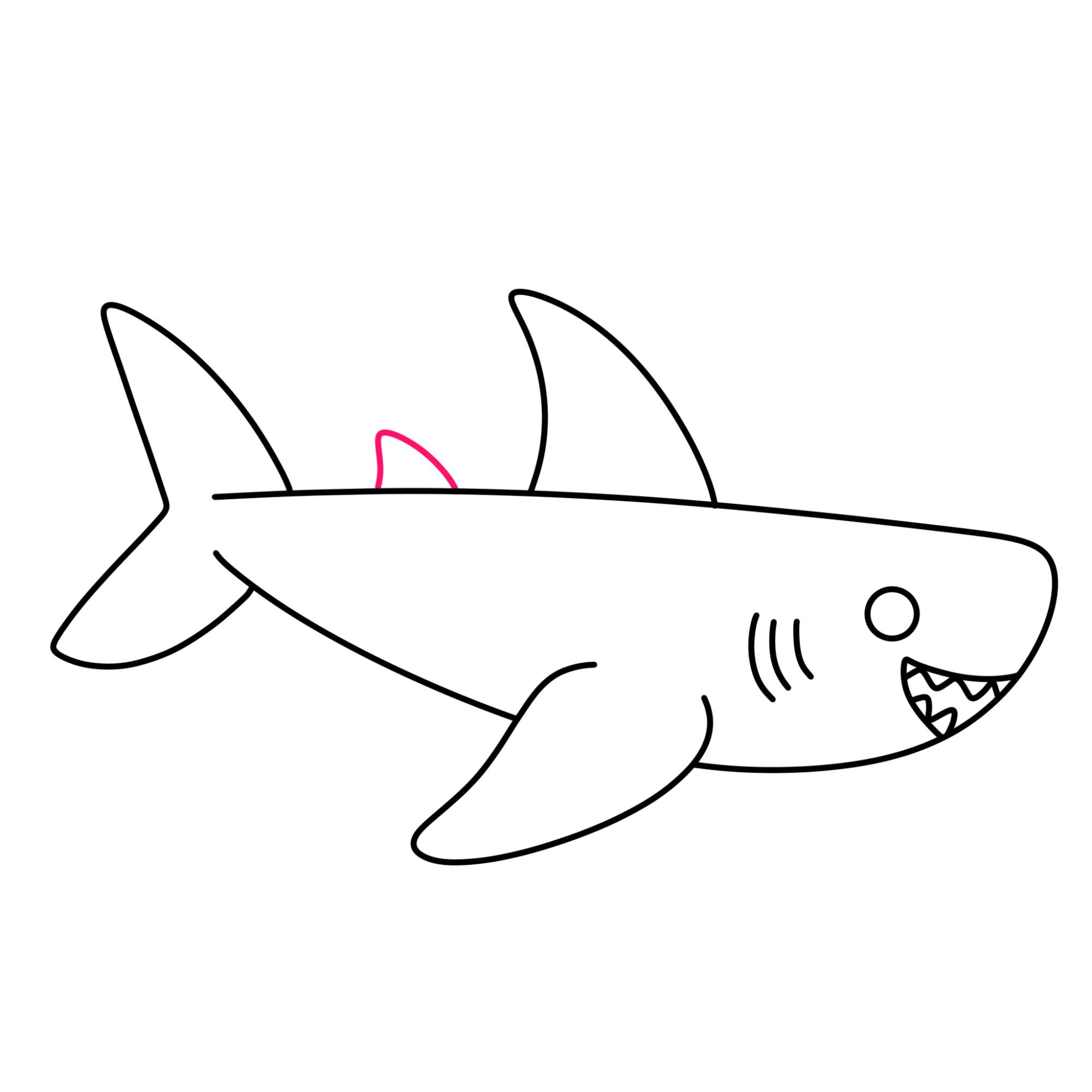 Easy Shark Drawing - Step-9