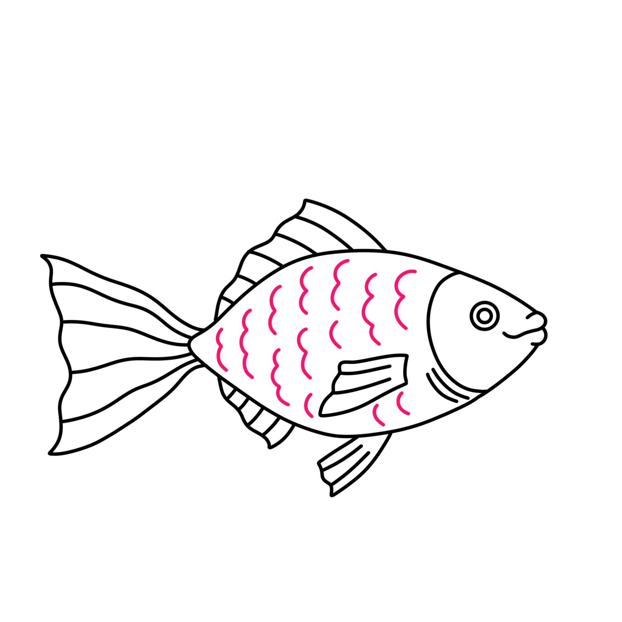 Fish Drawing (easy) - Step-10