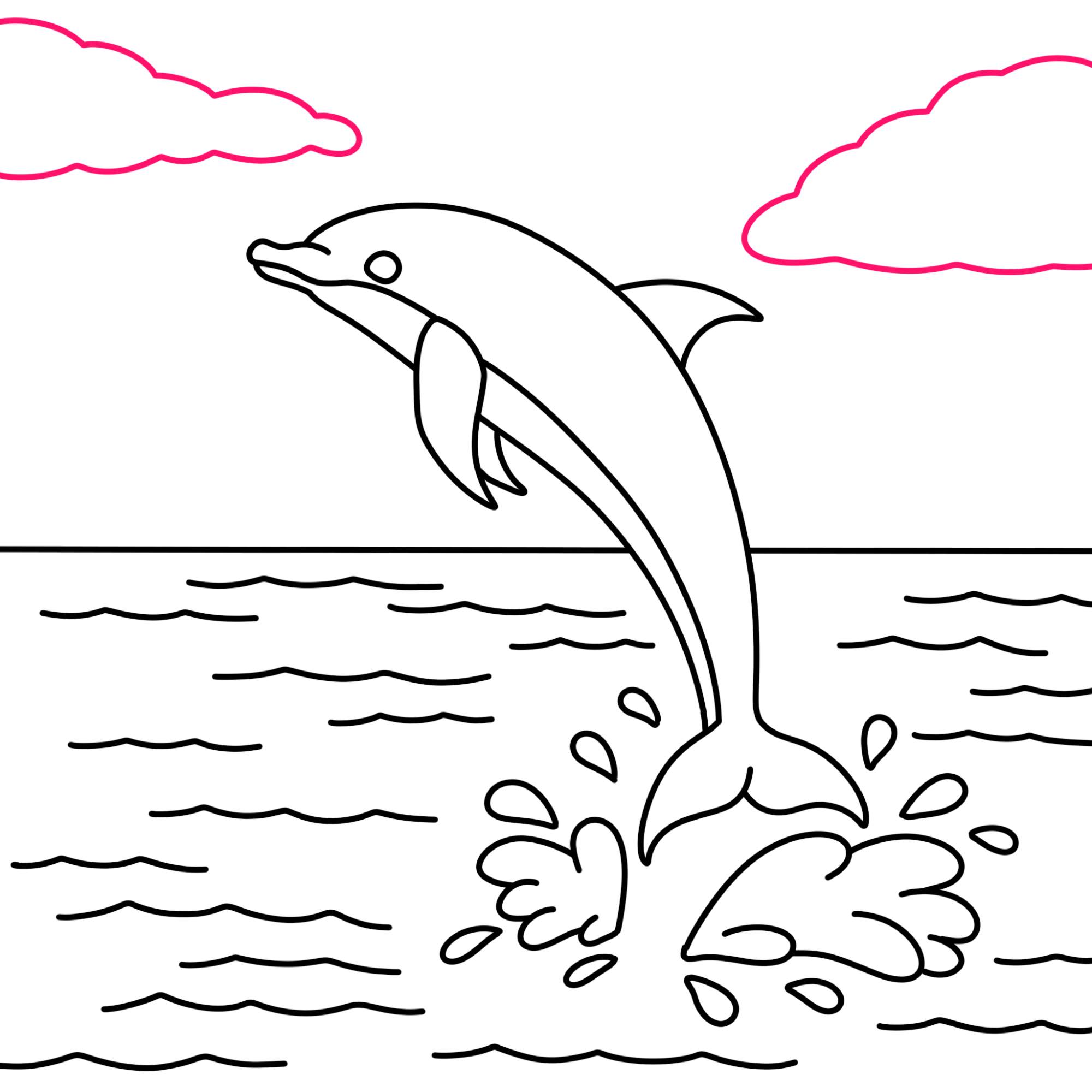 How to Draw a Dolphin - Step-11