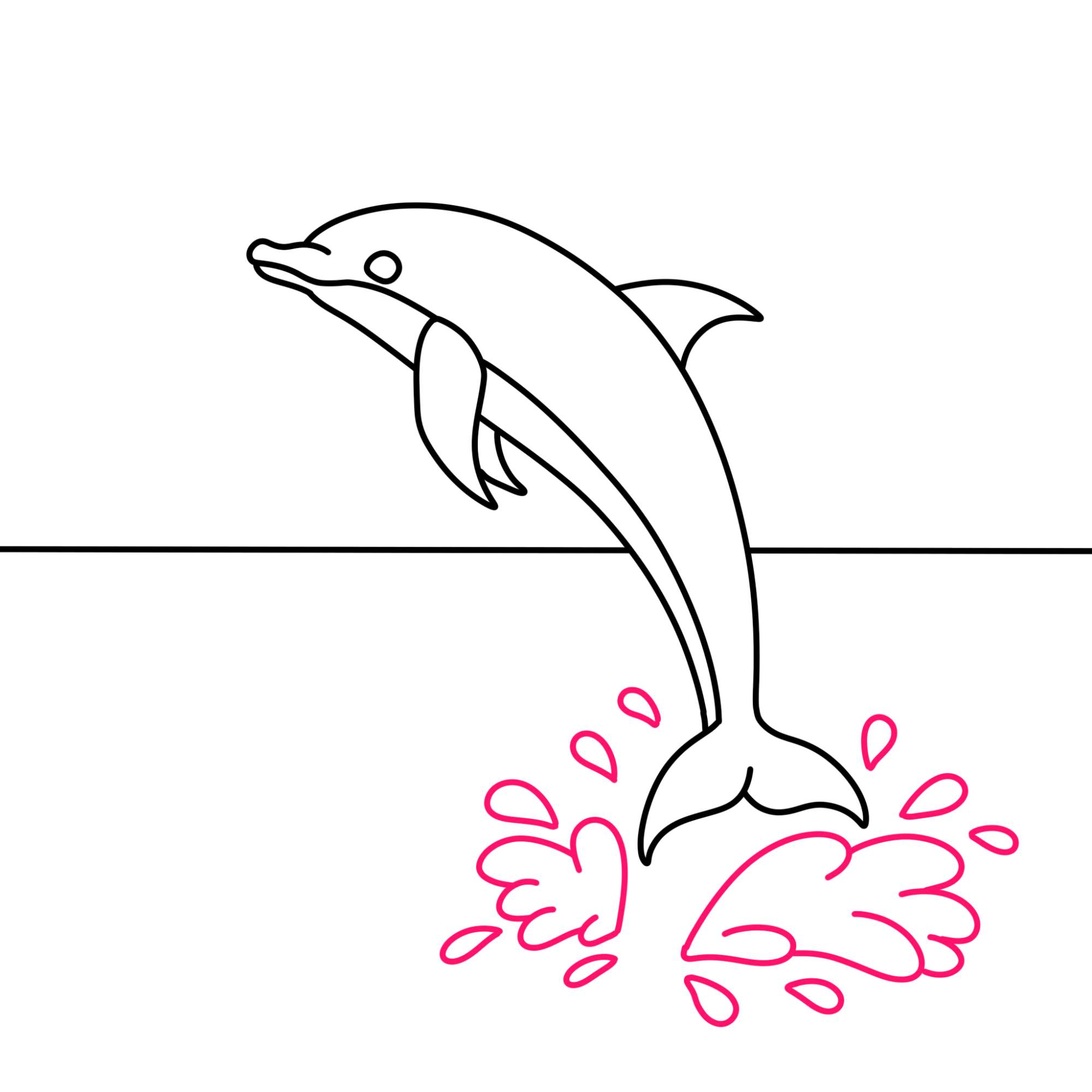 How to Draw a Dolphin - Step-9