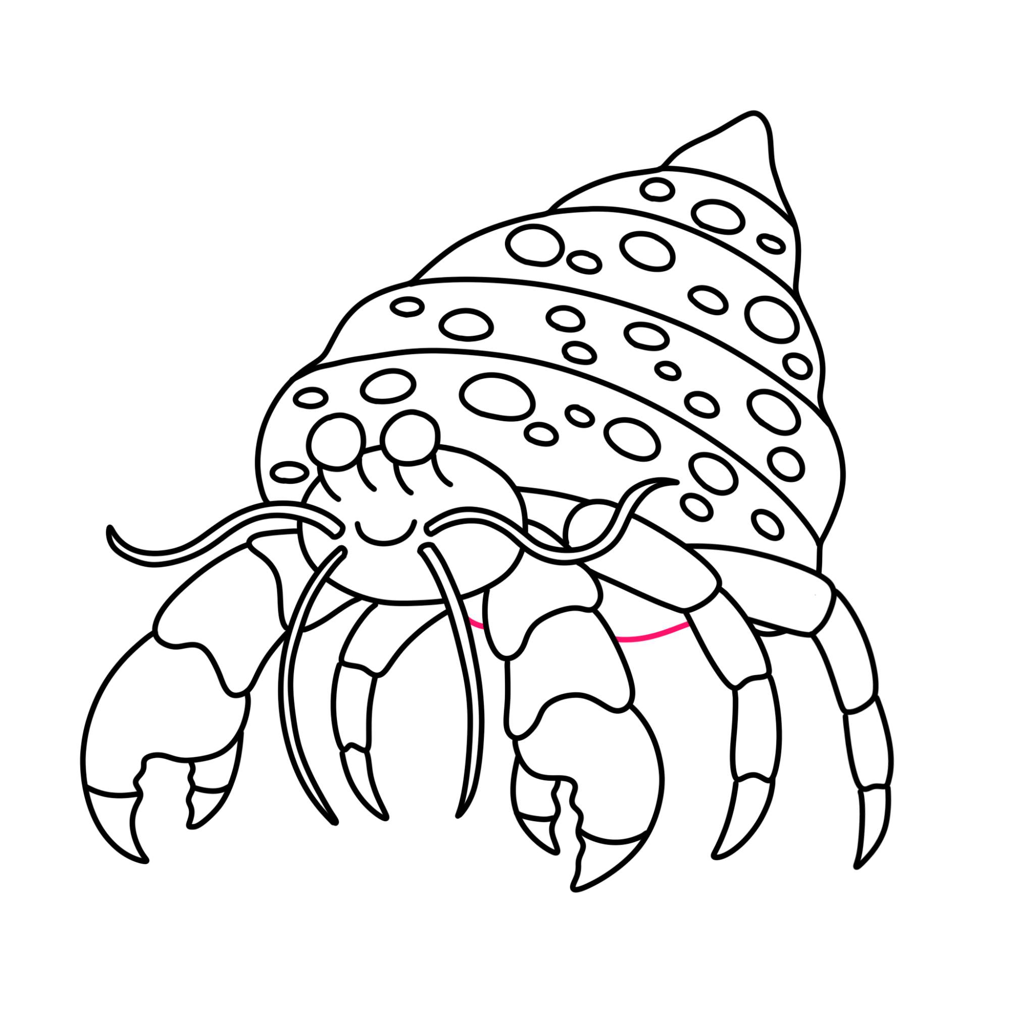 How to Draw a Hermit Crab - Step-11