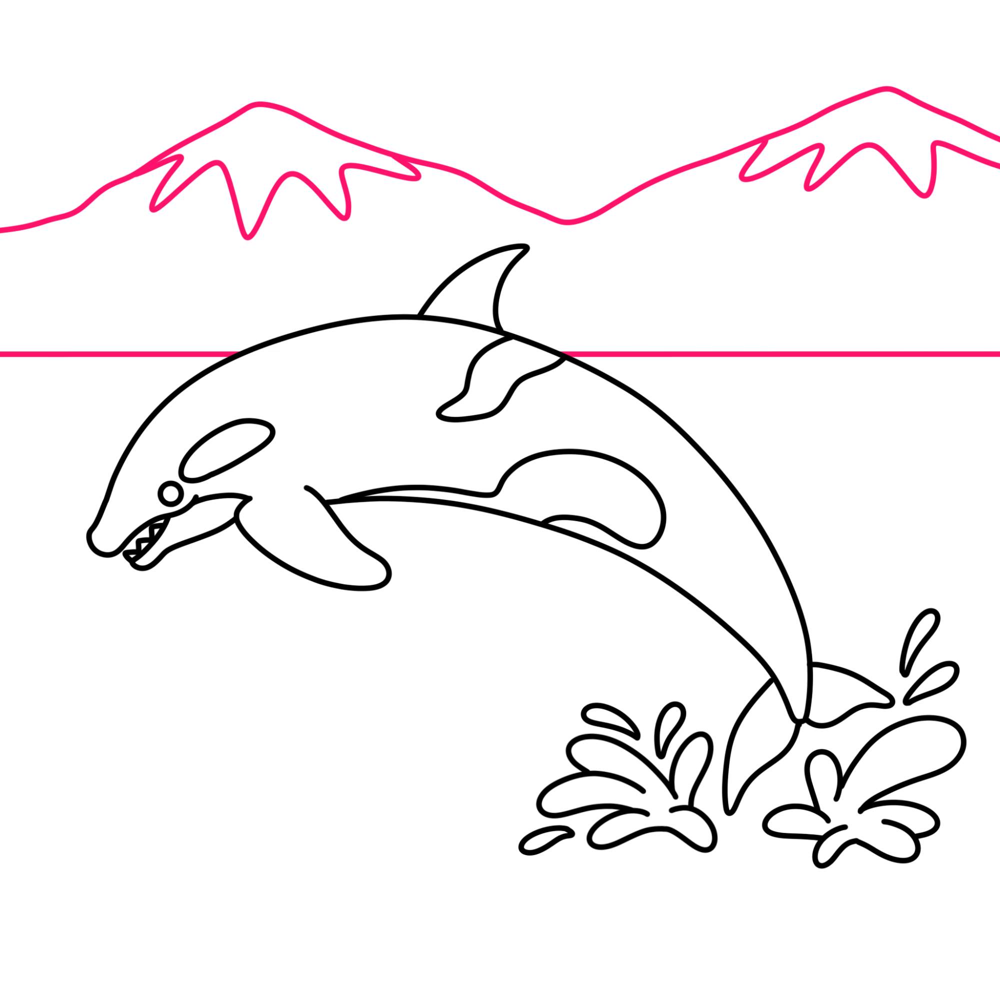 How to Draw a Killer Whale - Step-10