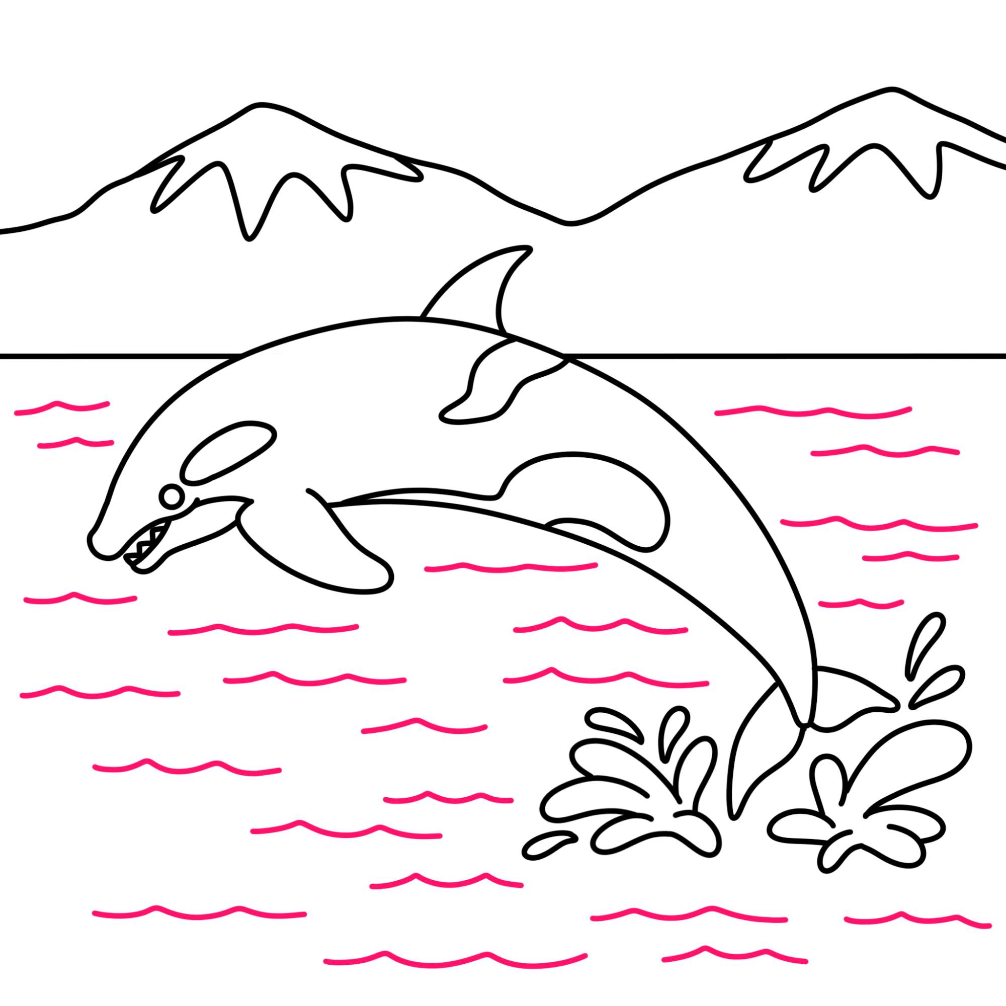 How to Draw a Killer Whale - Step-11