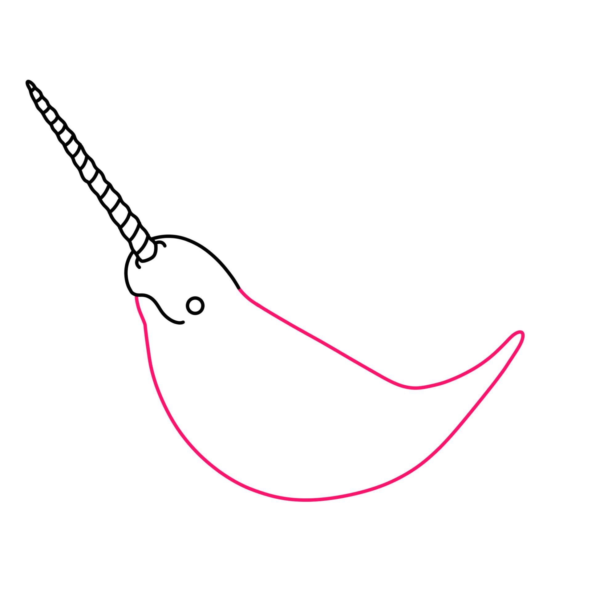 Narwhal Drawing - Step-5