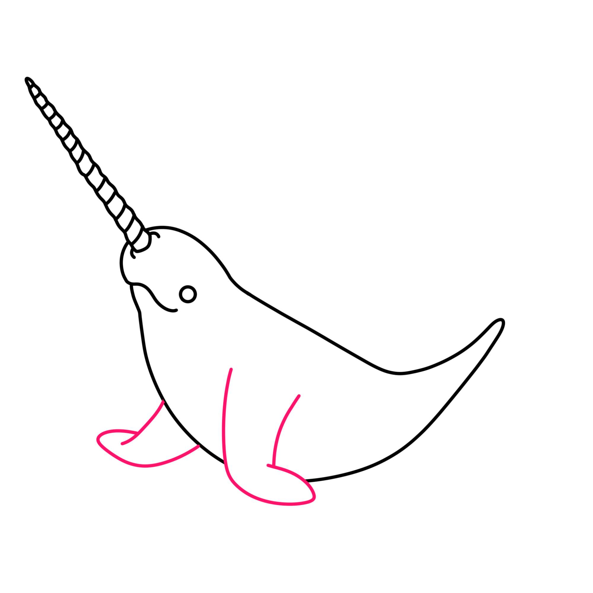 Narwhal Drawing - Step-6