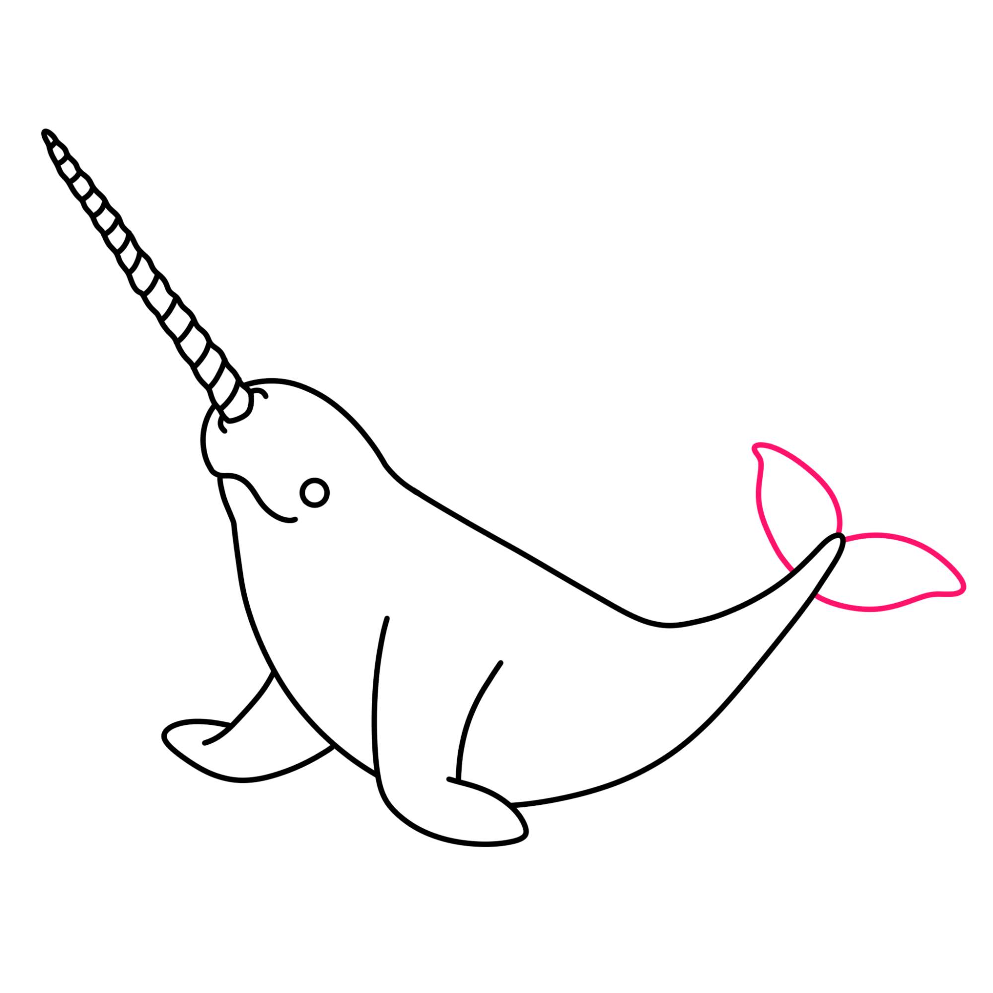 Narwhal Drawing - Step-7