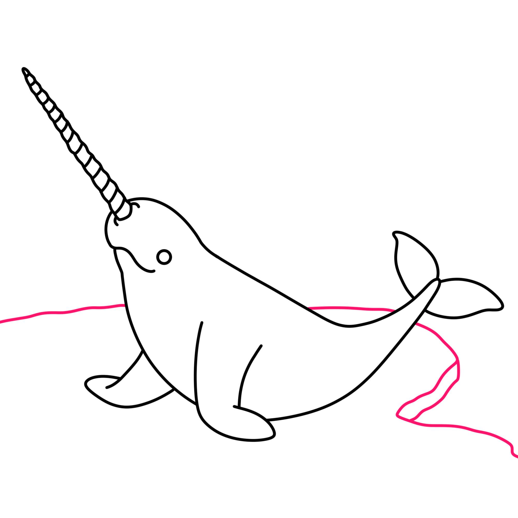 Narwhal Drawing - Step-8