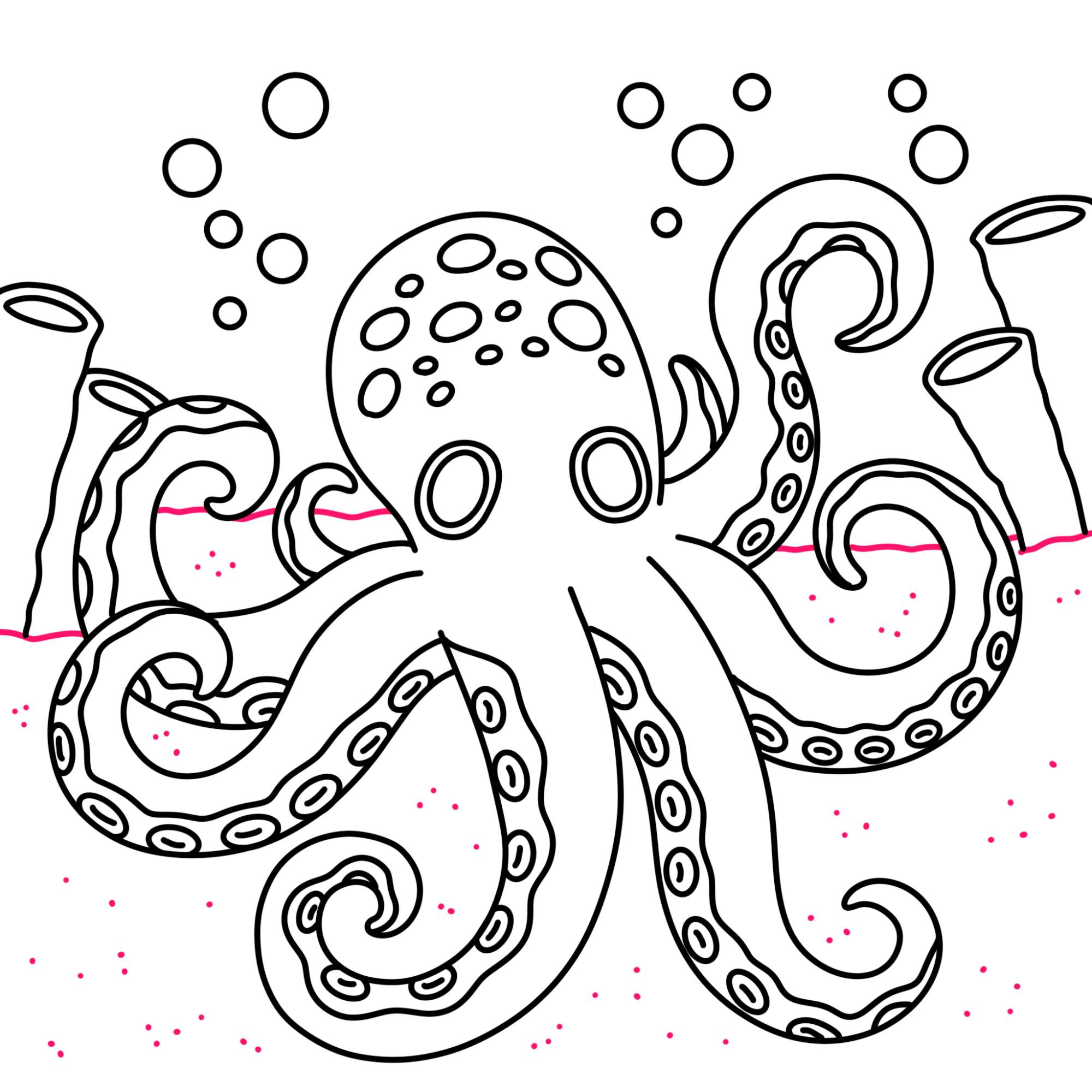 Octopus Drawing (easy) - Step-11