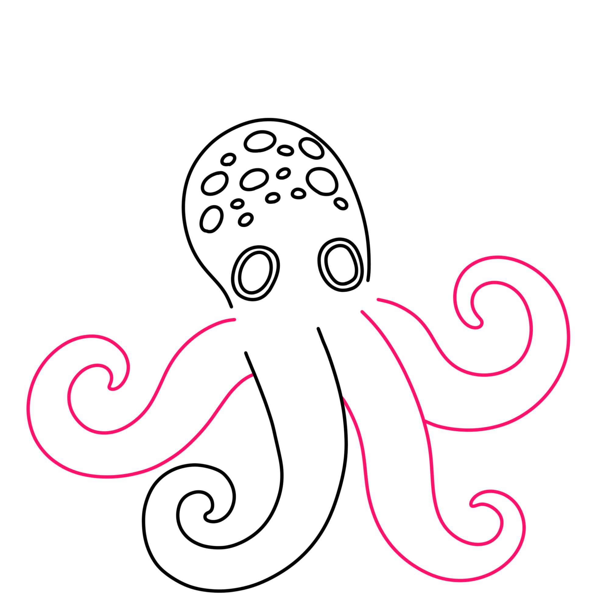 Octopus Drawing (easy) - Step-5