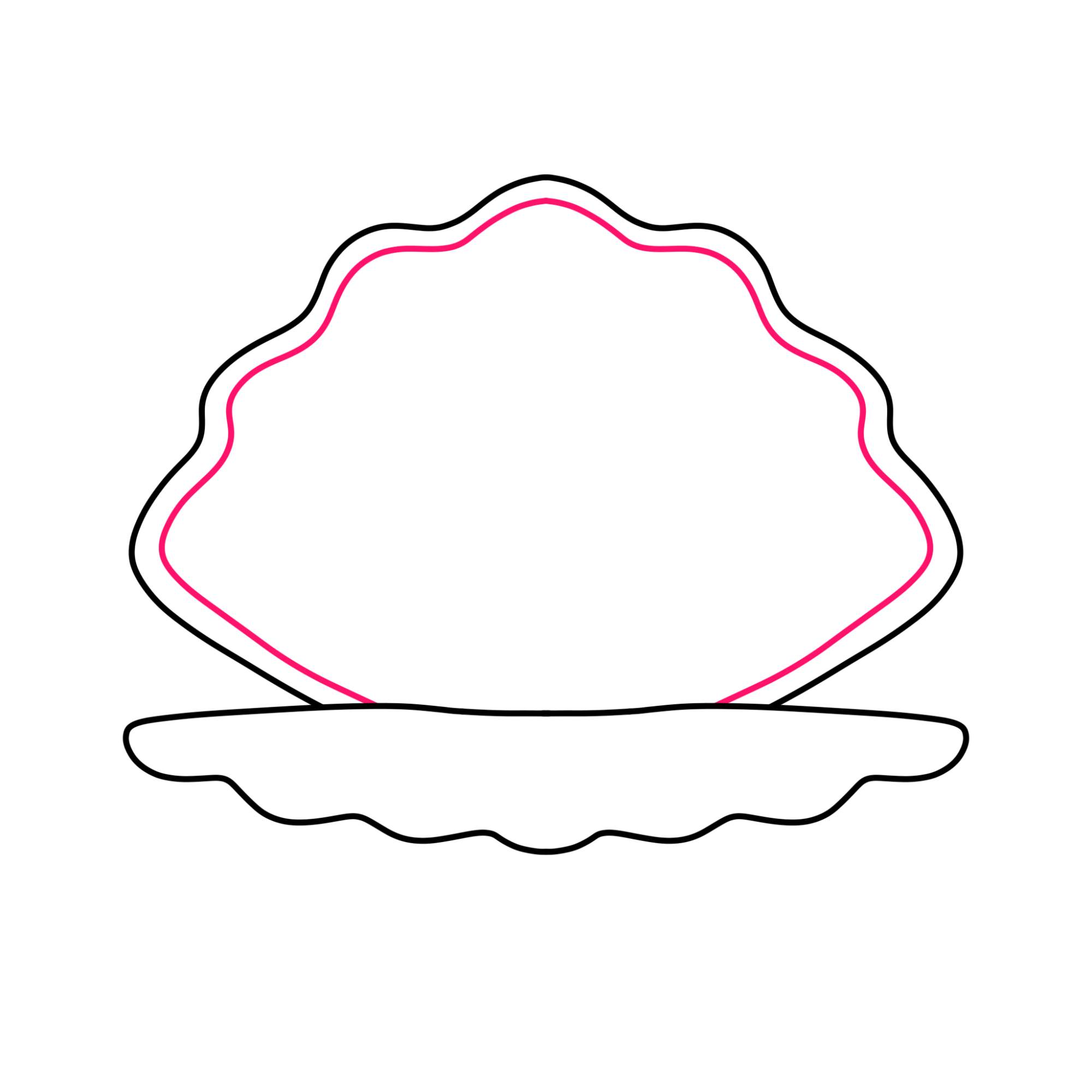 Oyster with Pearl Drawing - Step-3