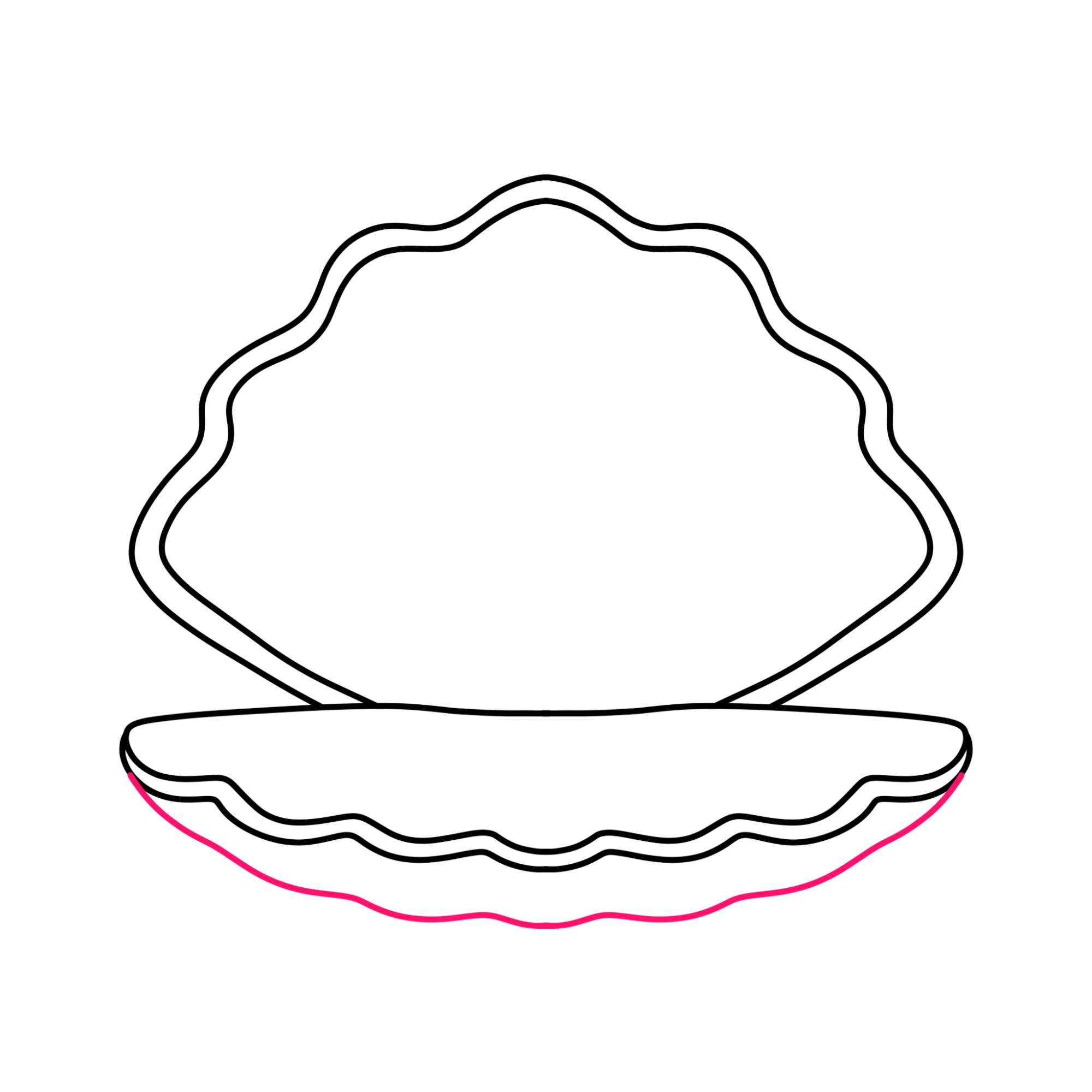 Oyster with Pearl Drawing - Step-5