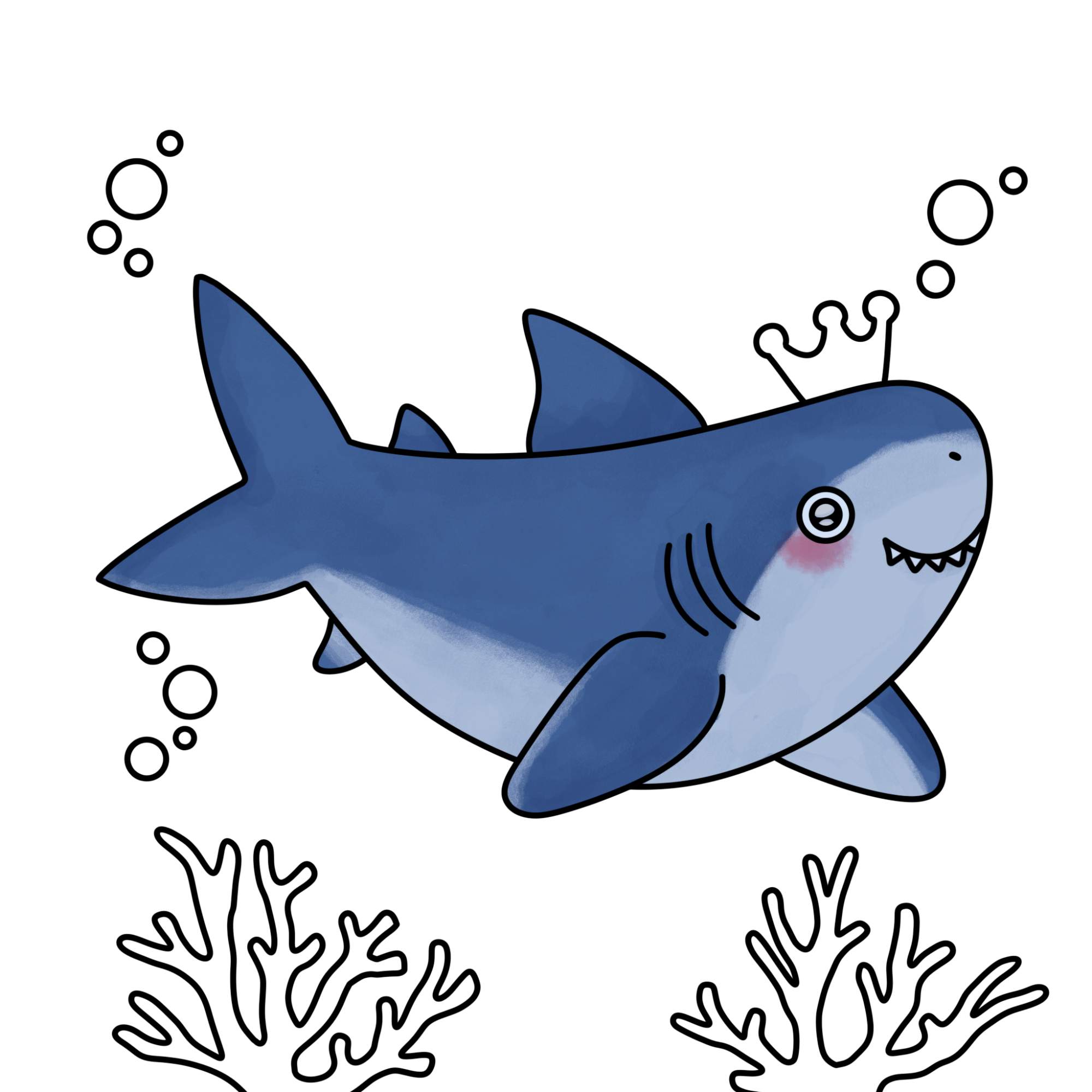 Shark Cartoon Drawing - Step-16