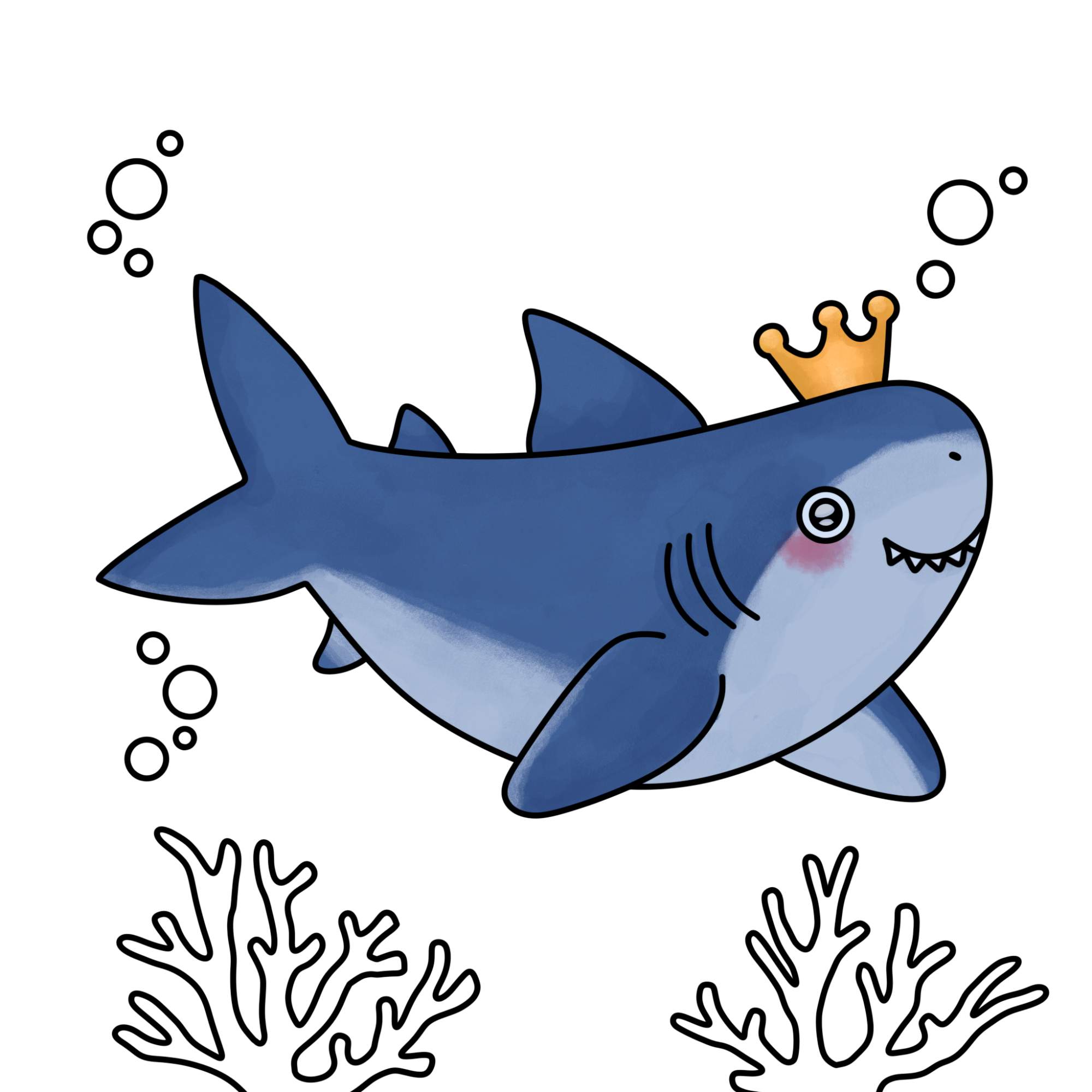 Shark Cartoon Drawing - Step-17