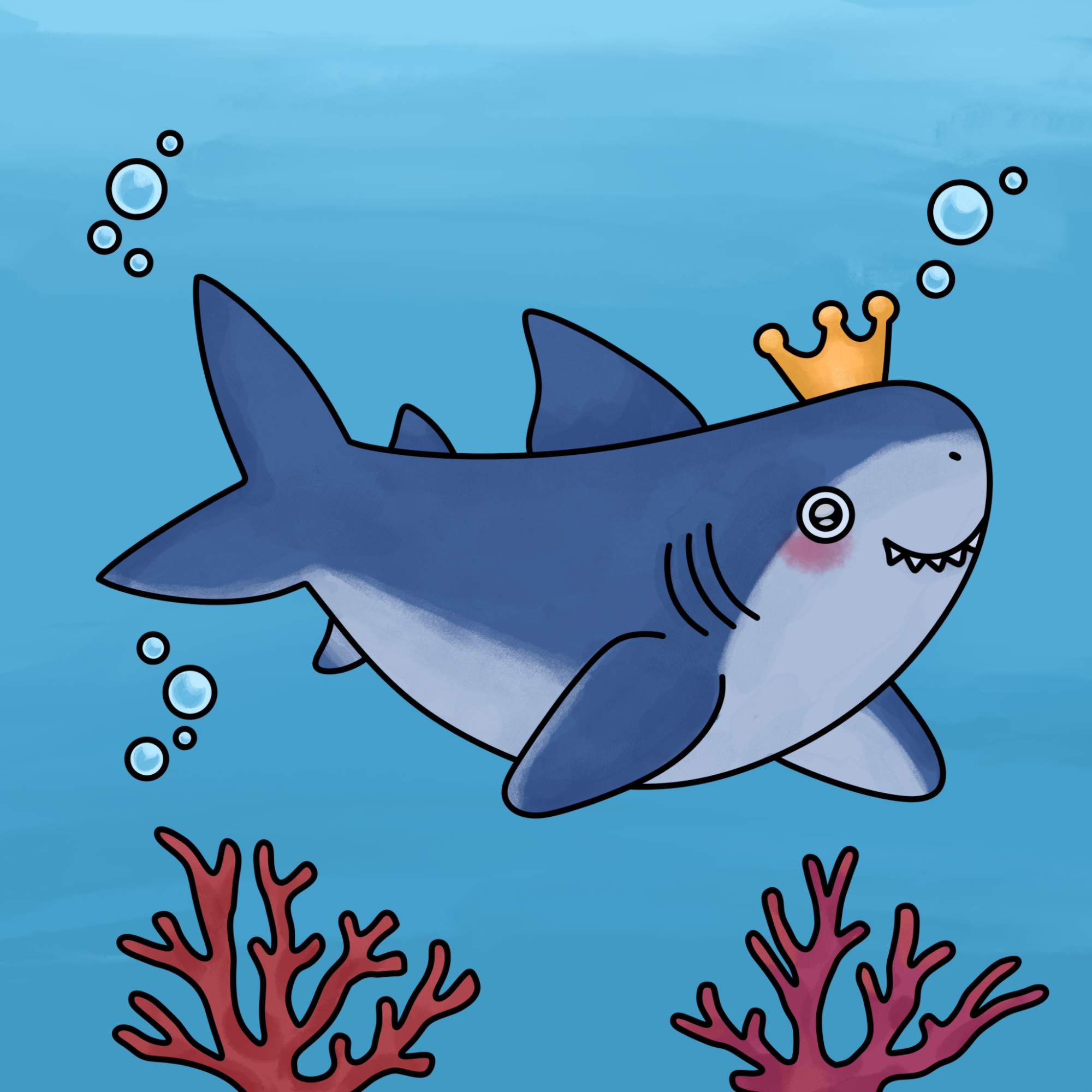 Shark Cartoon Drawing - Step-18