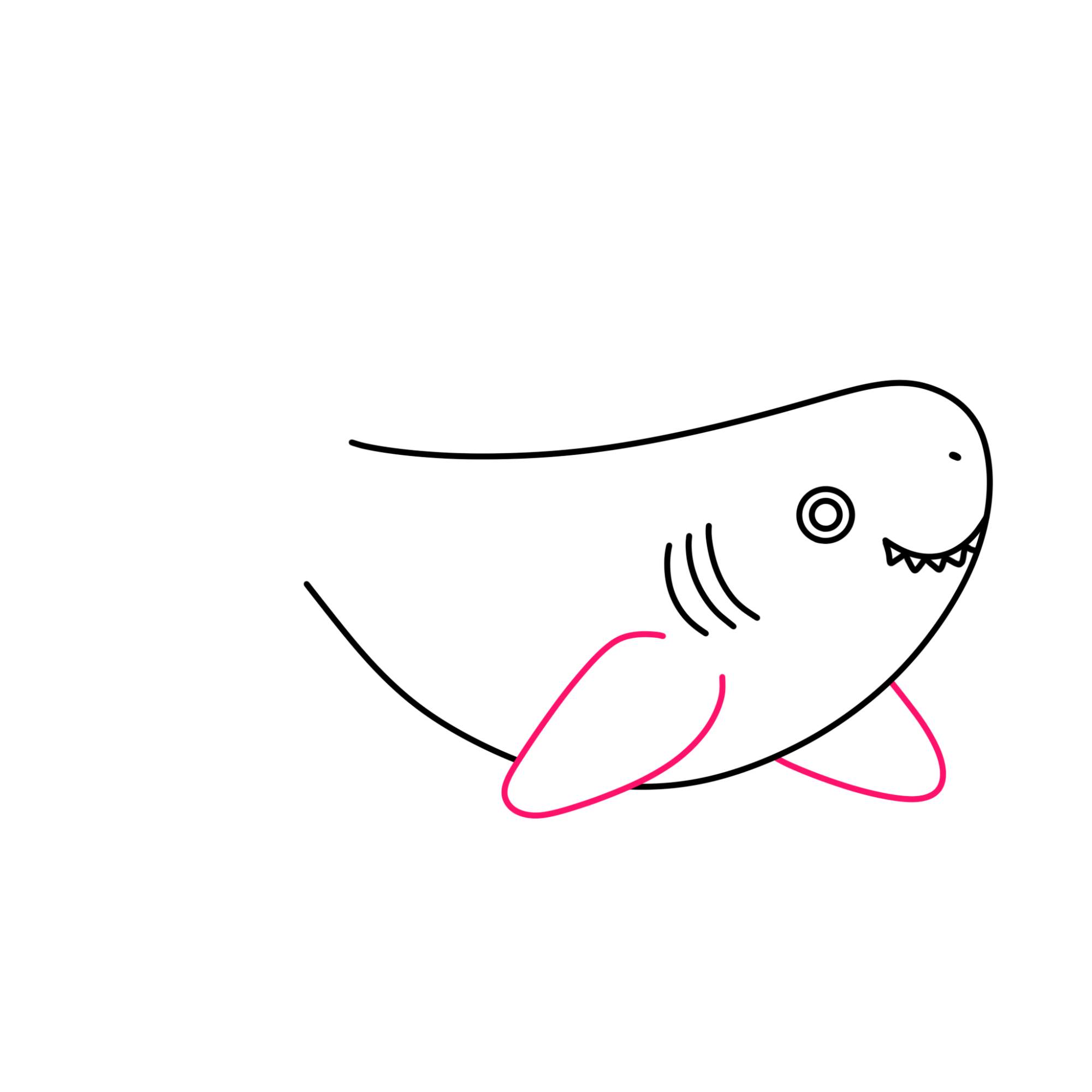 Shark Cartoon Drawing - Step-7