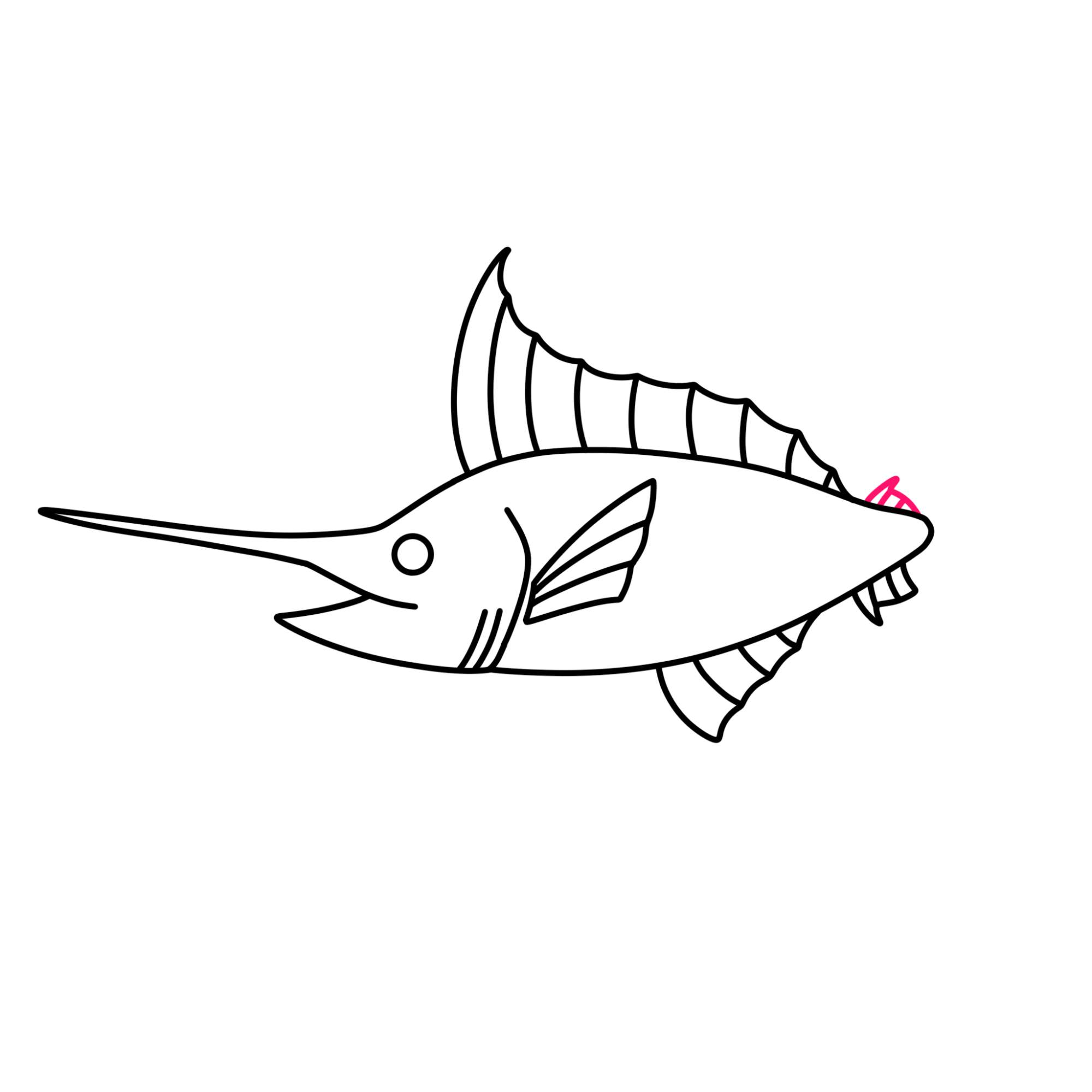 Swordfish Drawing - Step-10