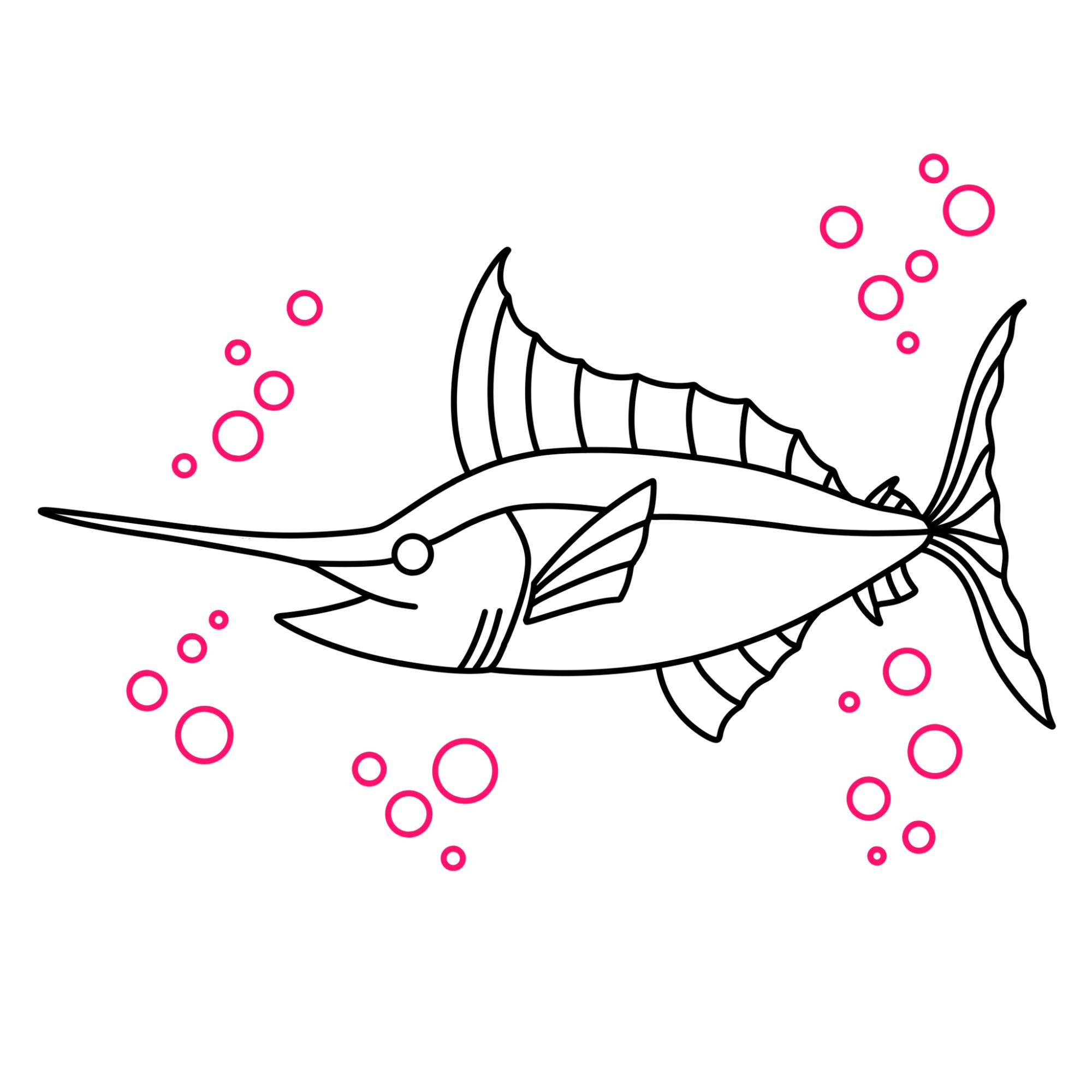 Swordfish Drawing - Step-14