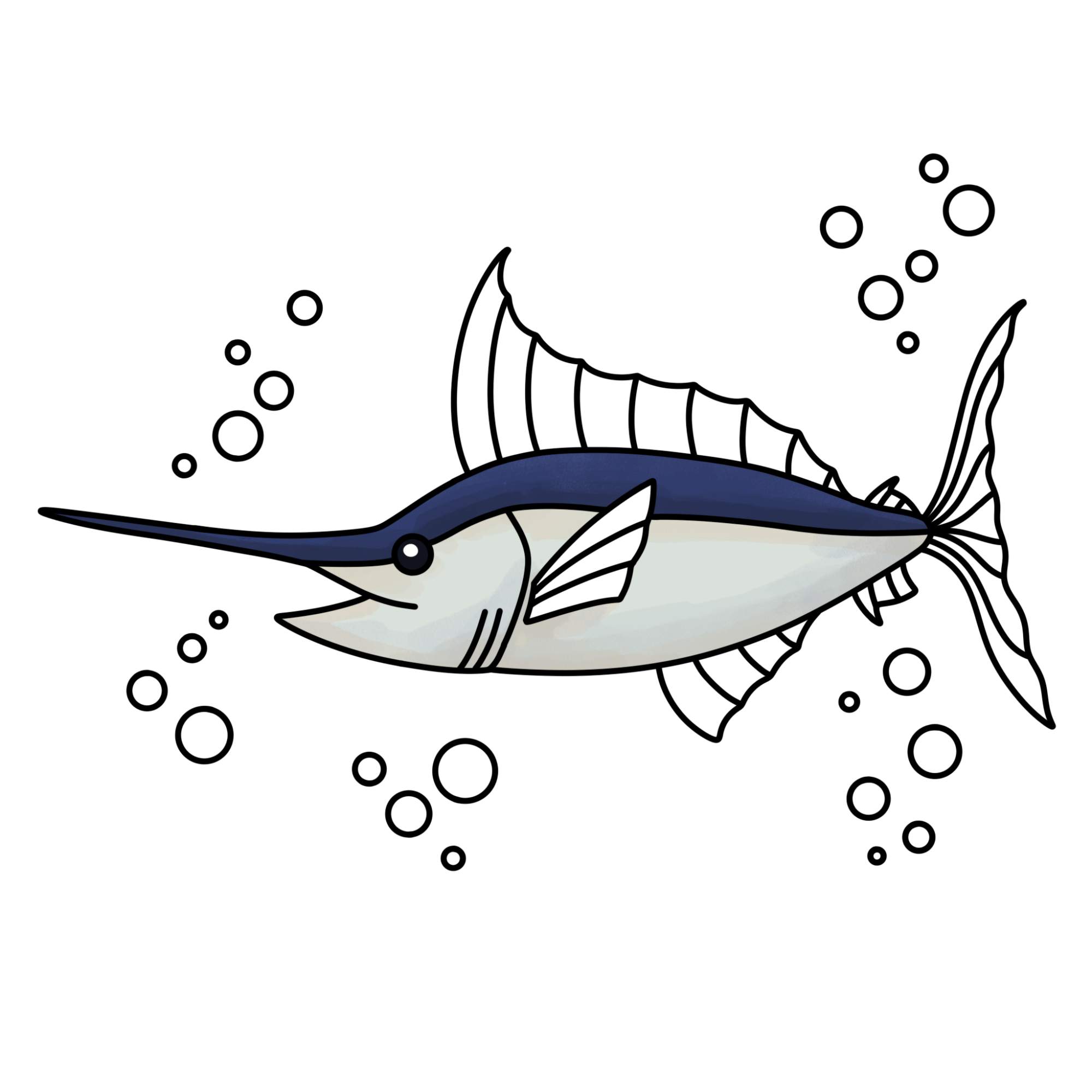 Swordfish Drawing - Step-15