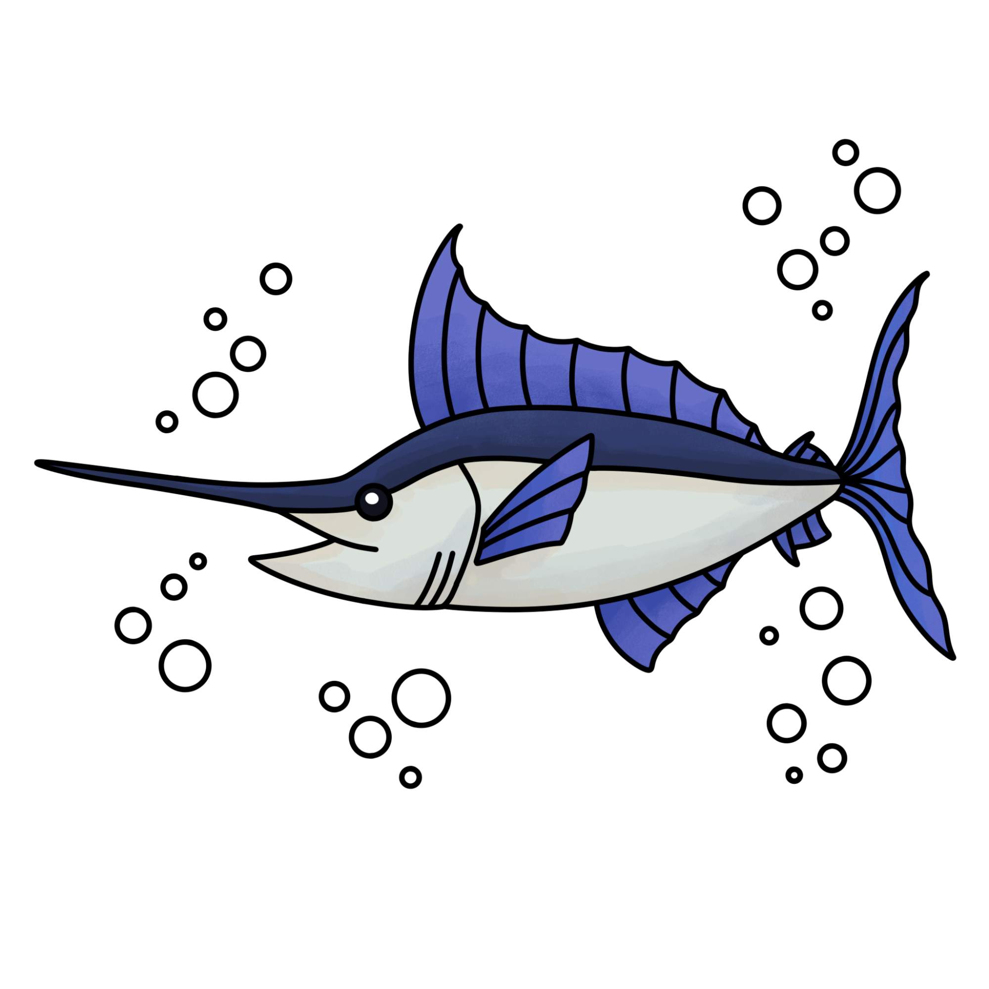 Swordfish Drawing - Step-16