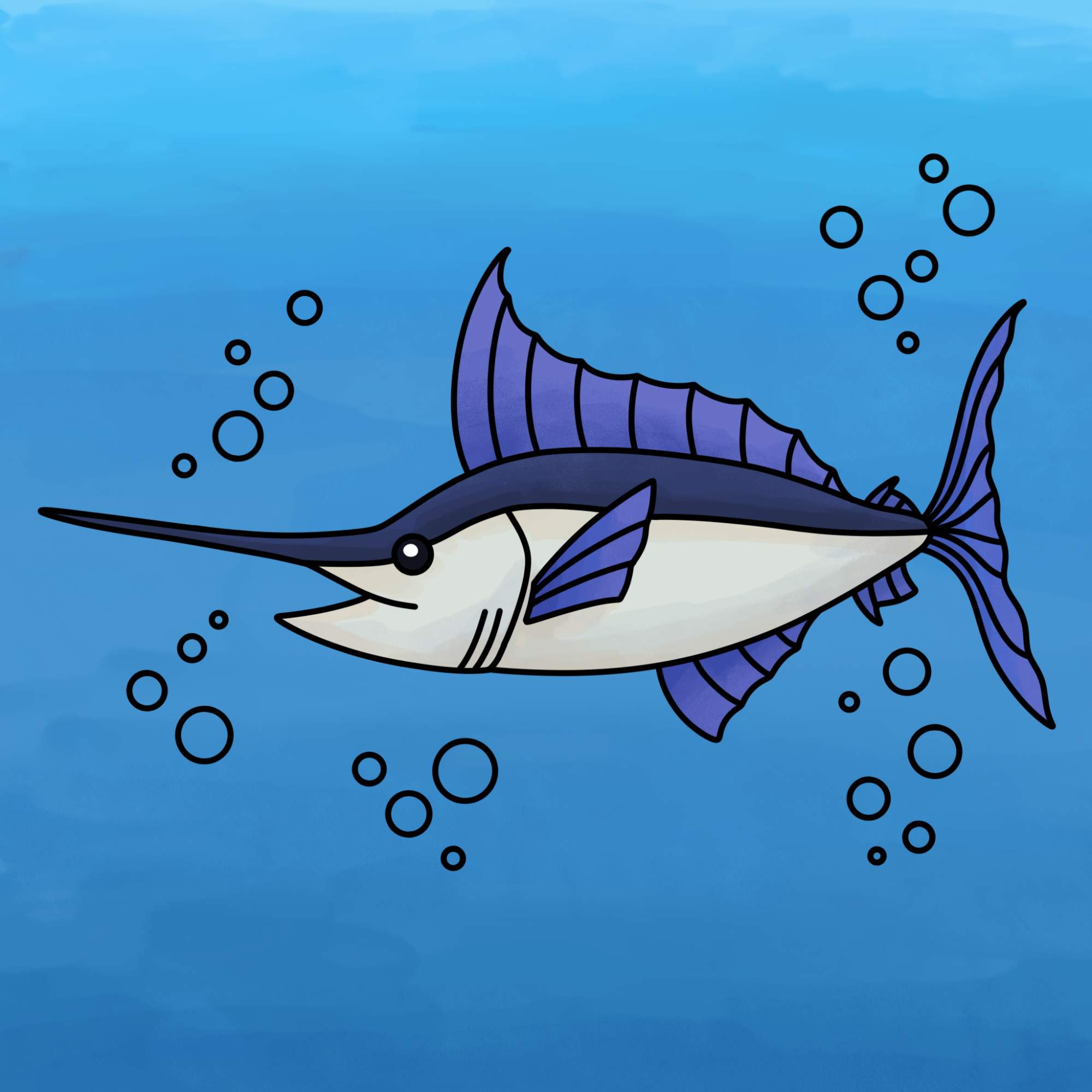 Swordfish Drawing - Step-17