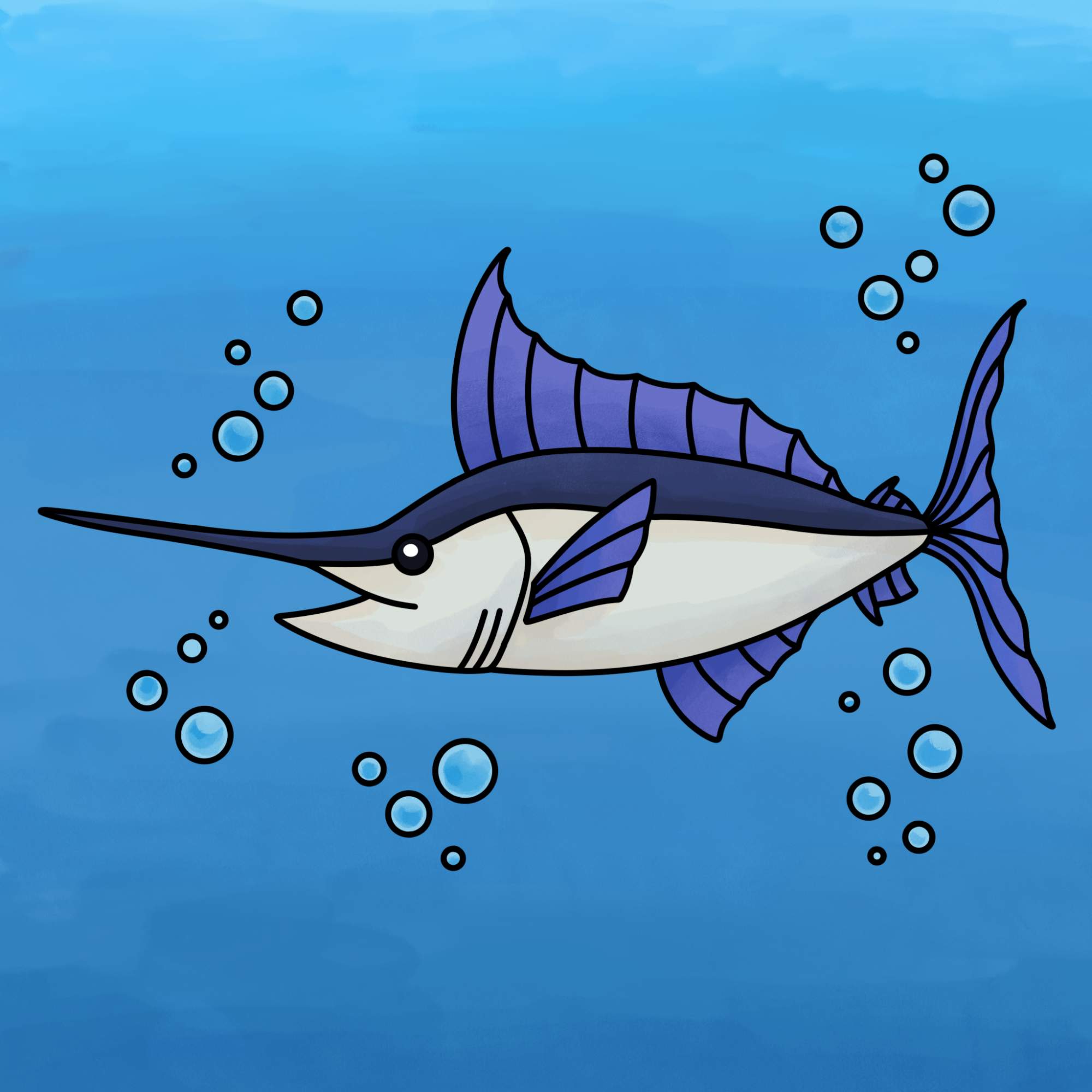 Swordfish Drawing - Step-18