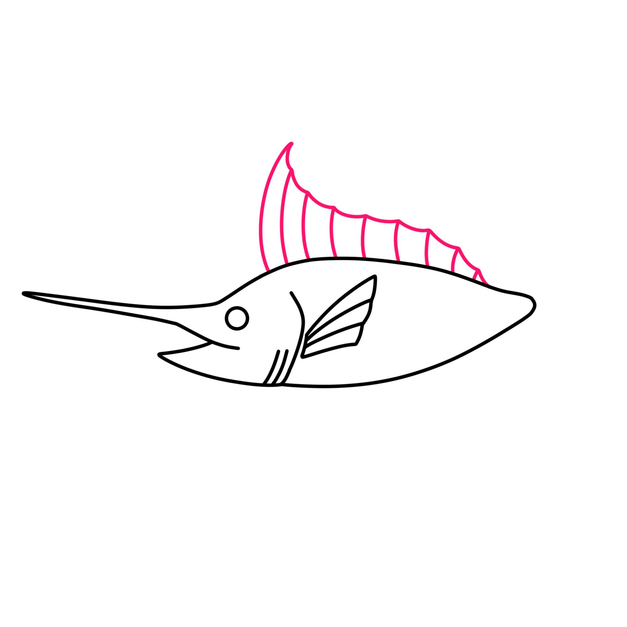 Swordfish Drawing - Step-7