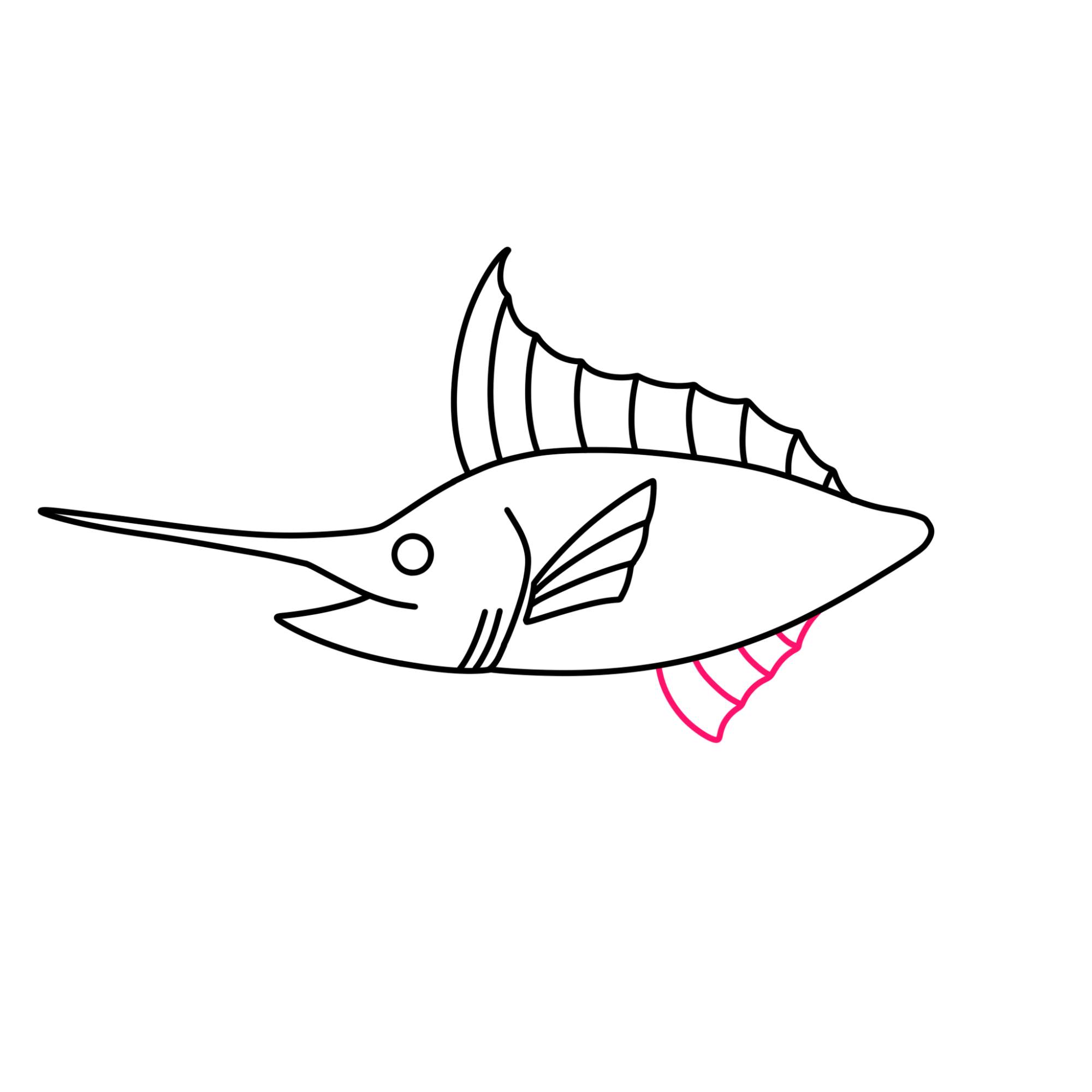 Swordfish Drawing - Step-8