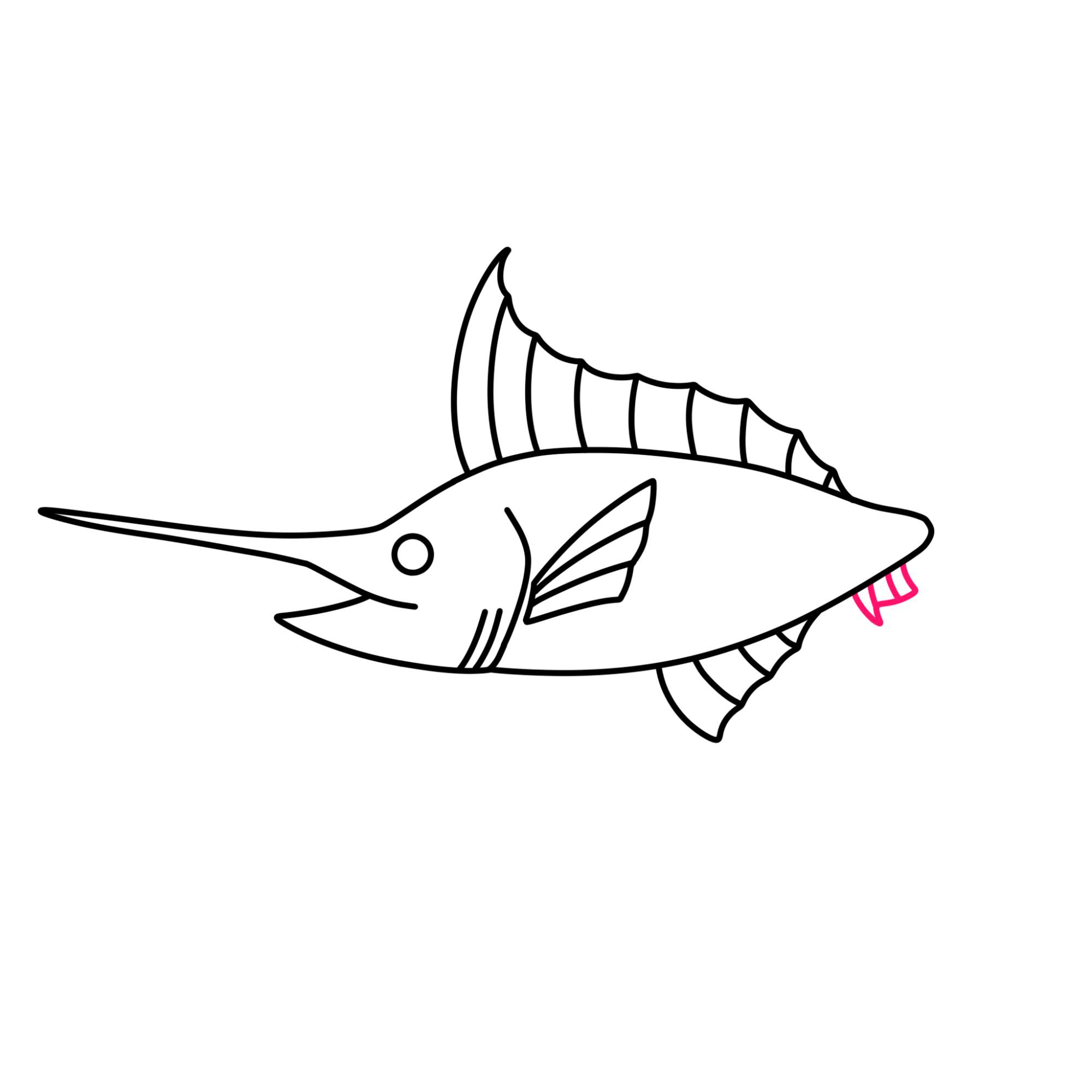 Swordfish Drawing - Step-9