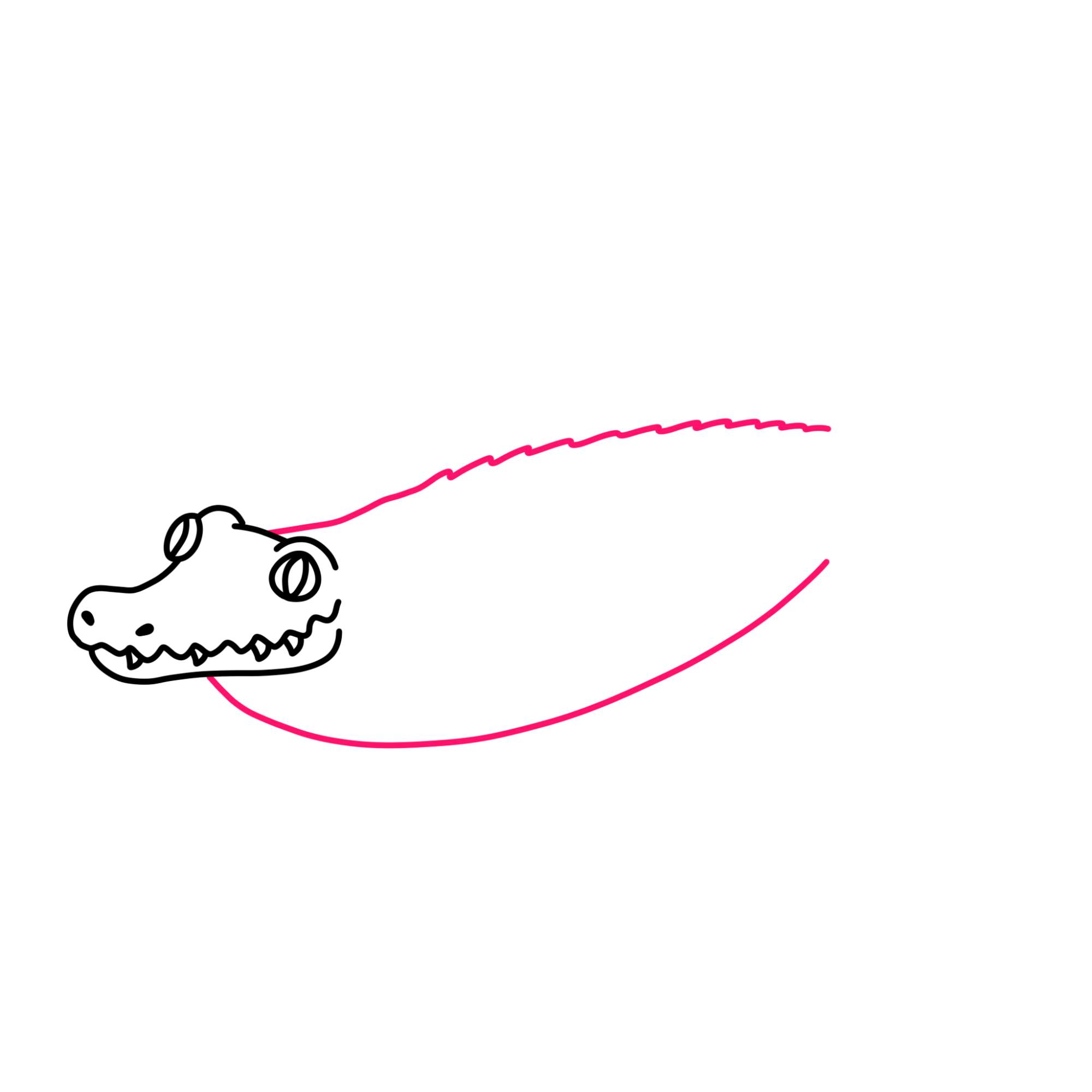 Crocodile Drawing for Kids - Step-8