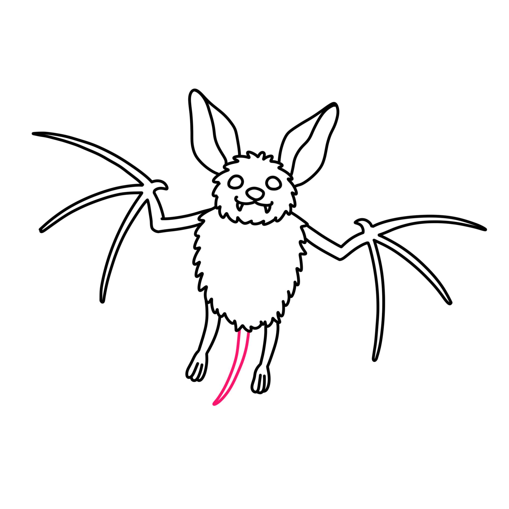 Easy Bat Drawing - Step-10