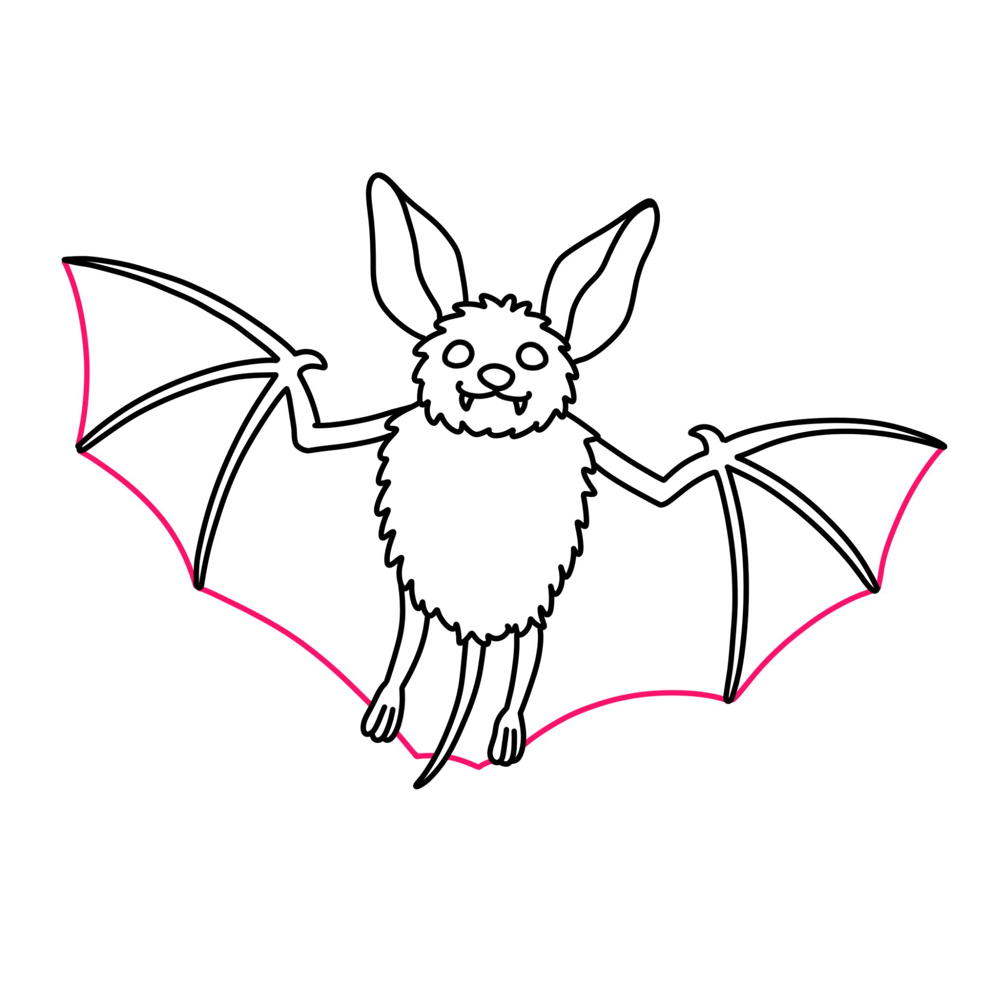 Easy Bat Drawing - Drawing with Dawn