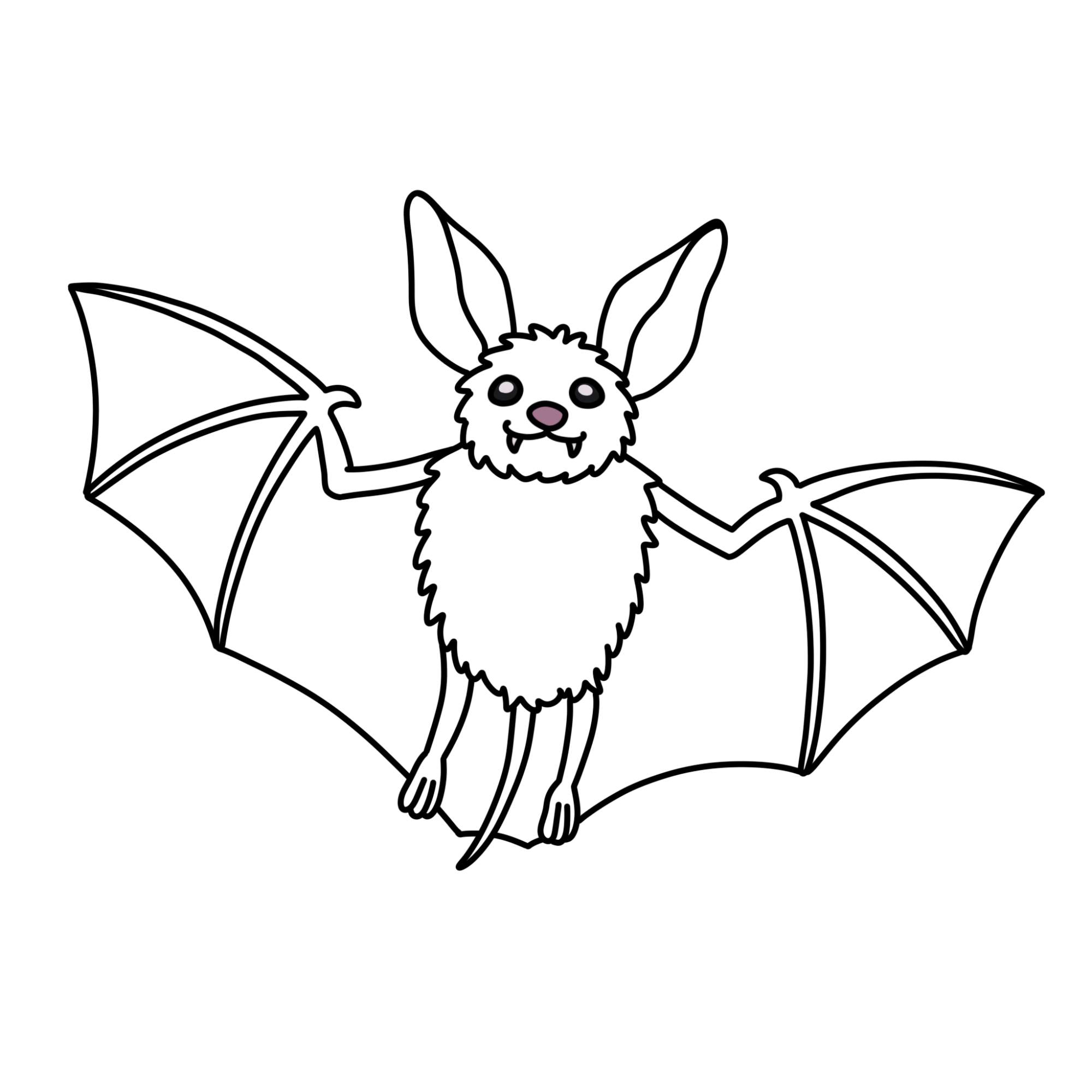 Easy Bat Drawing - Step-12