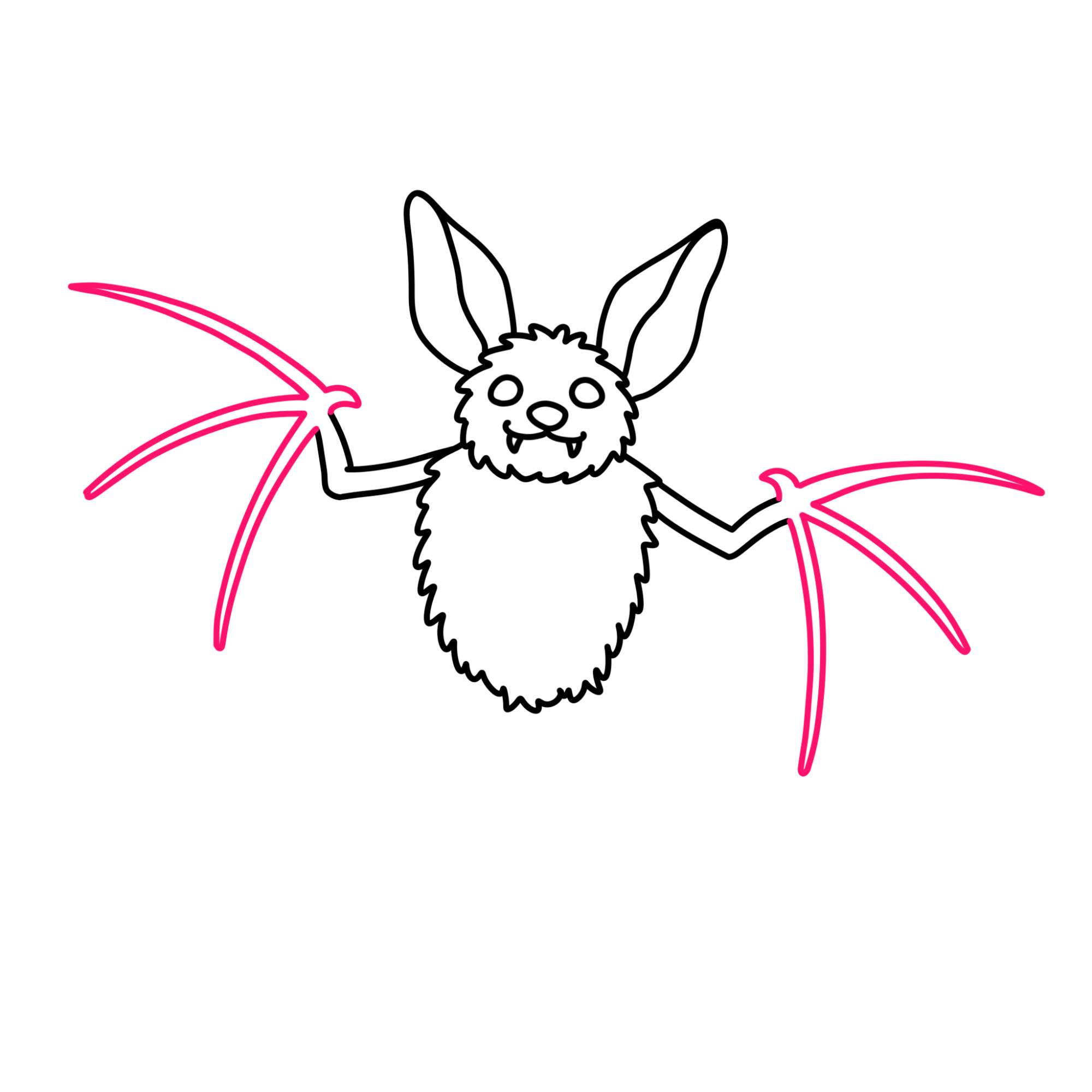 Easy Bat Drawing - Step-8