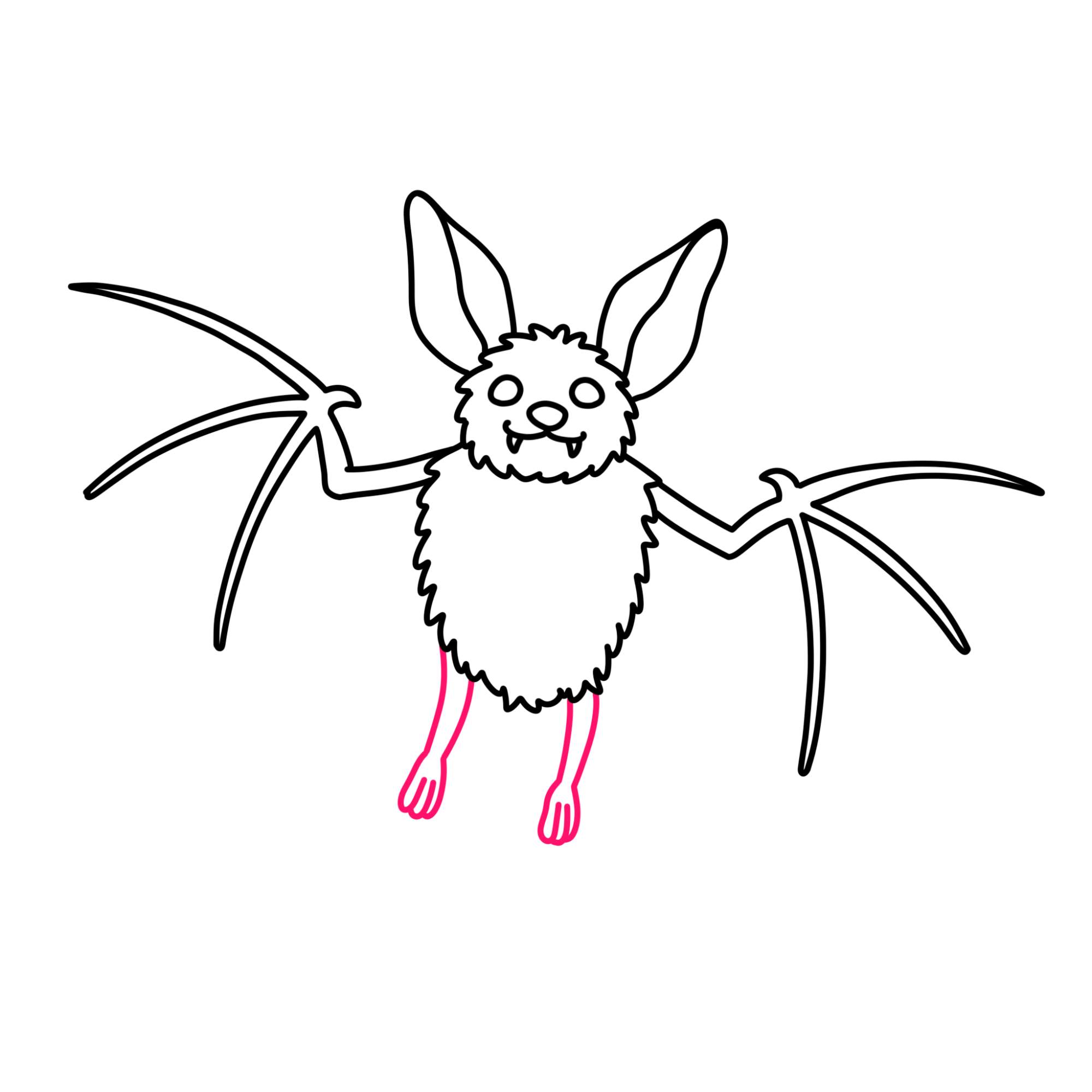 Easy Bat Drawing - Step-9