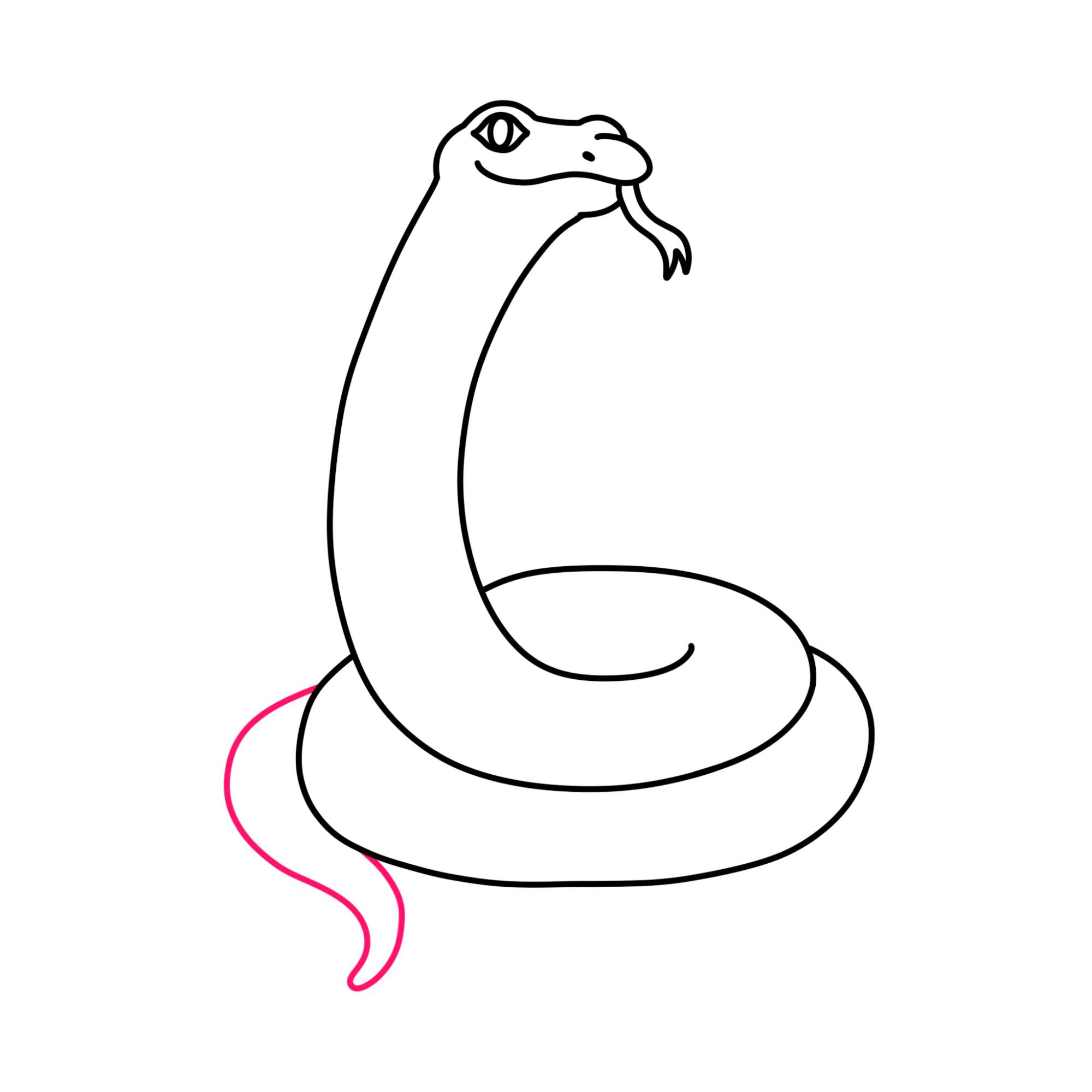 Easy Snake Drawing - Step-10