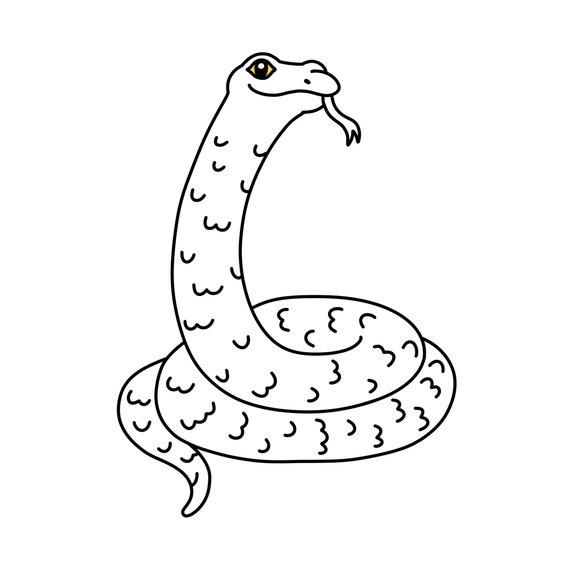 Easy Snake Drawing - Step-12