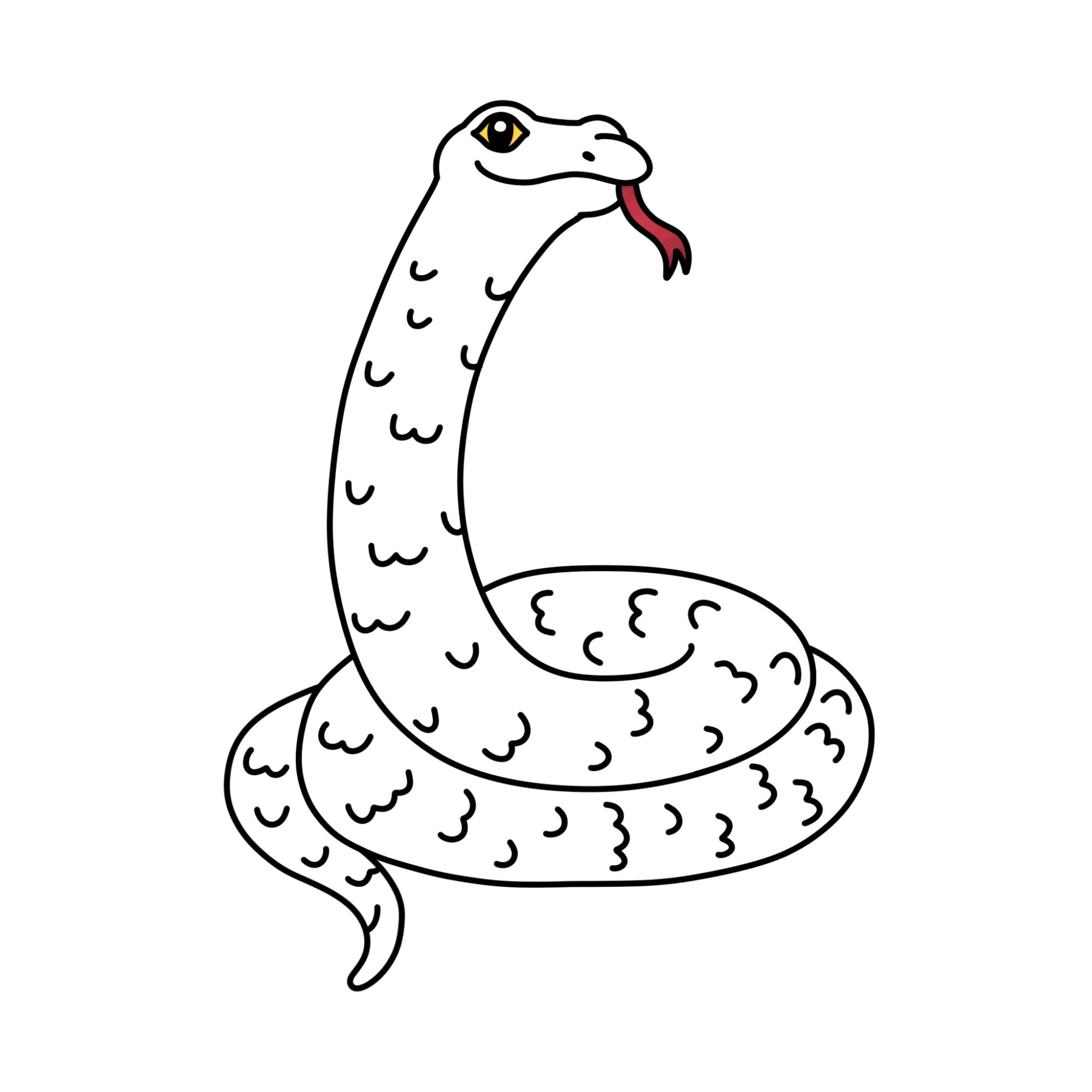 Easy Snake Drawing - Step-13