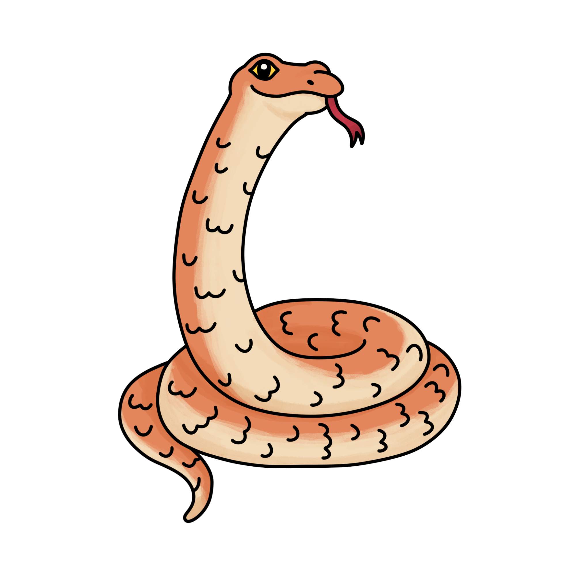 Easy Snake Drawing - Step-15