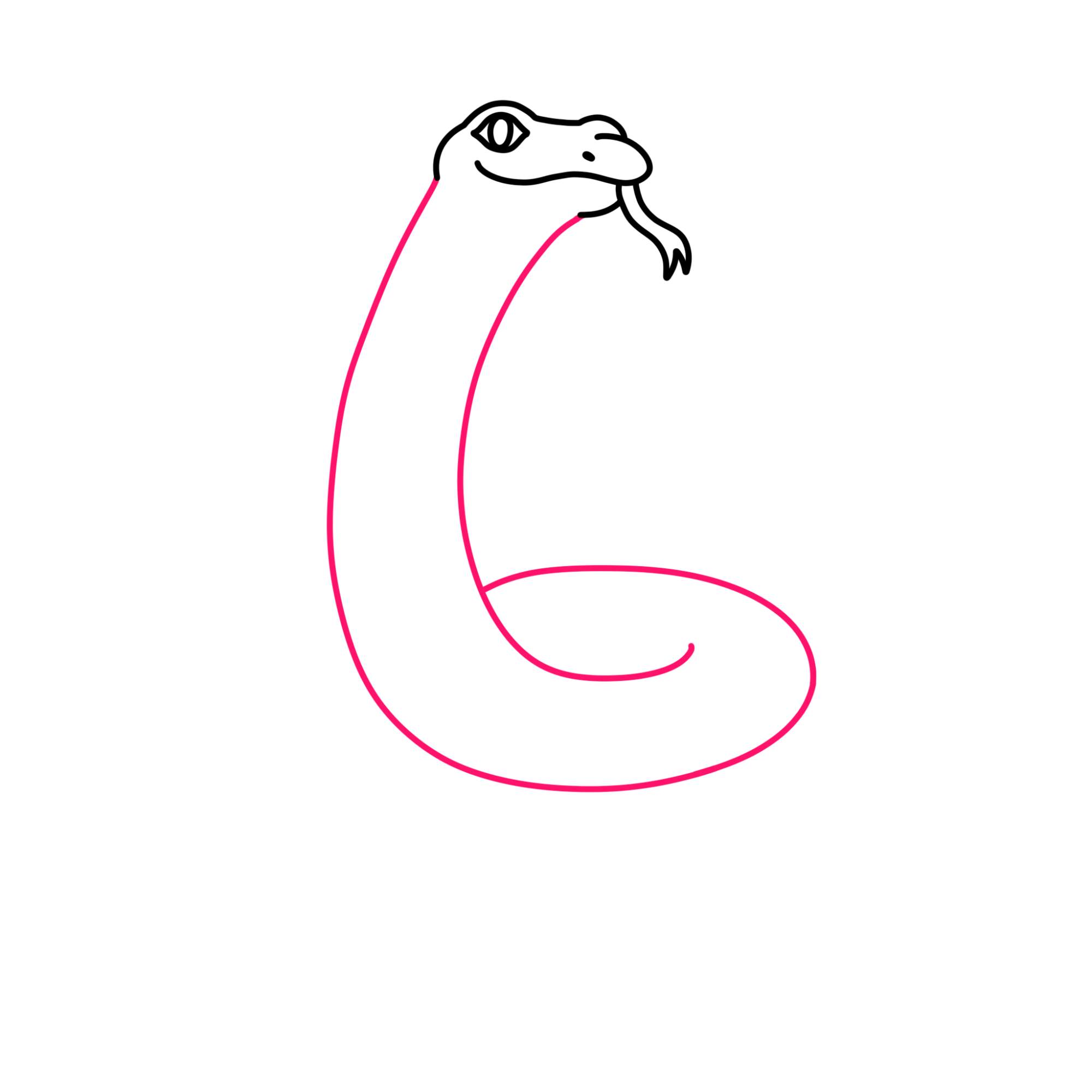 Easy Snake Drawing - Step-8