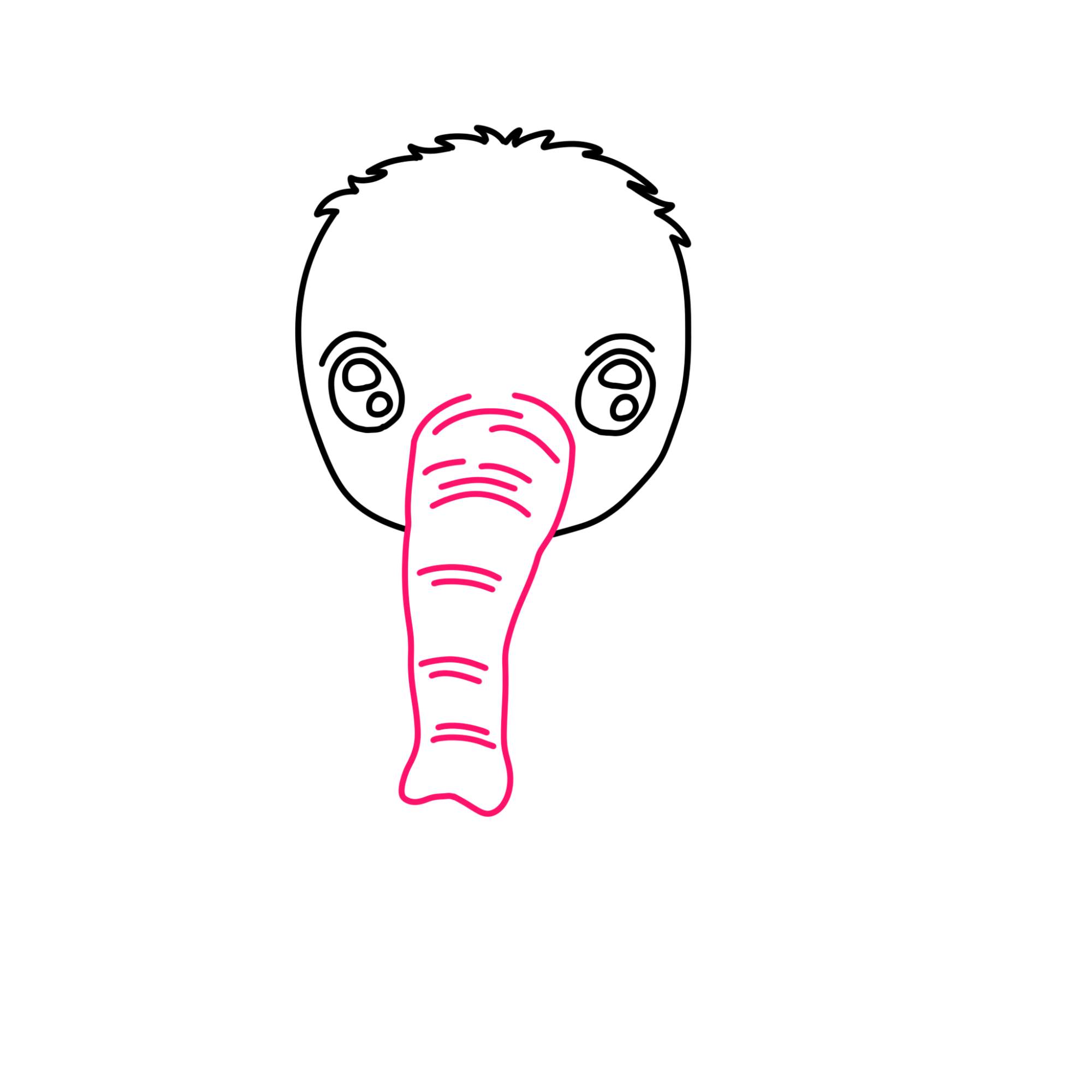 How to Draw a Baby Elephant - Step-3