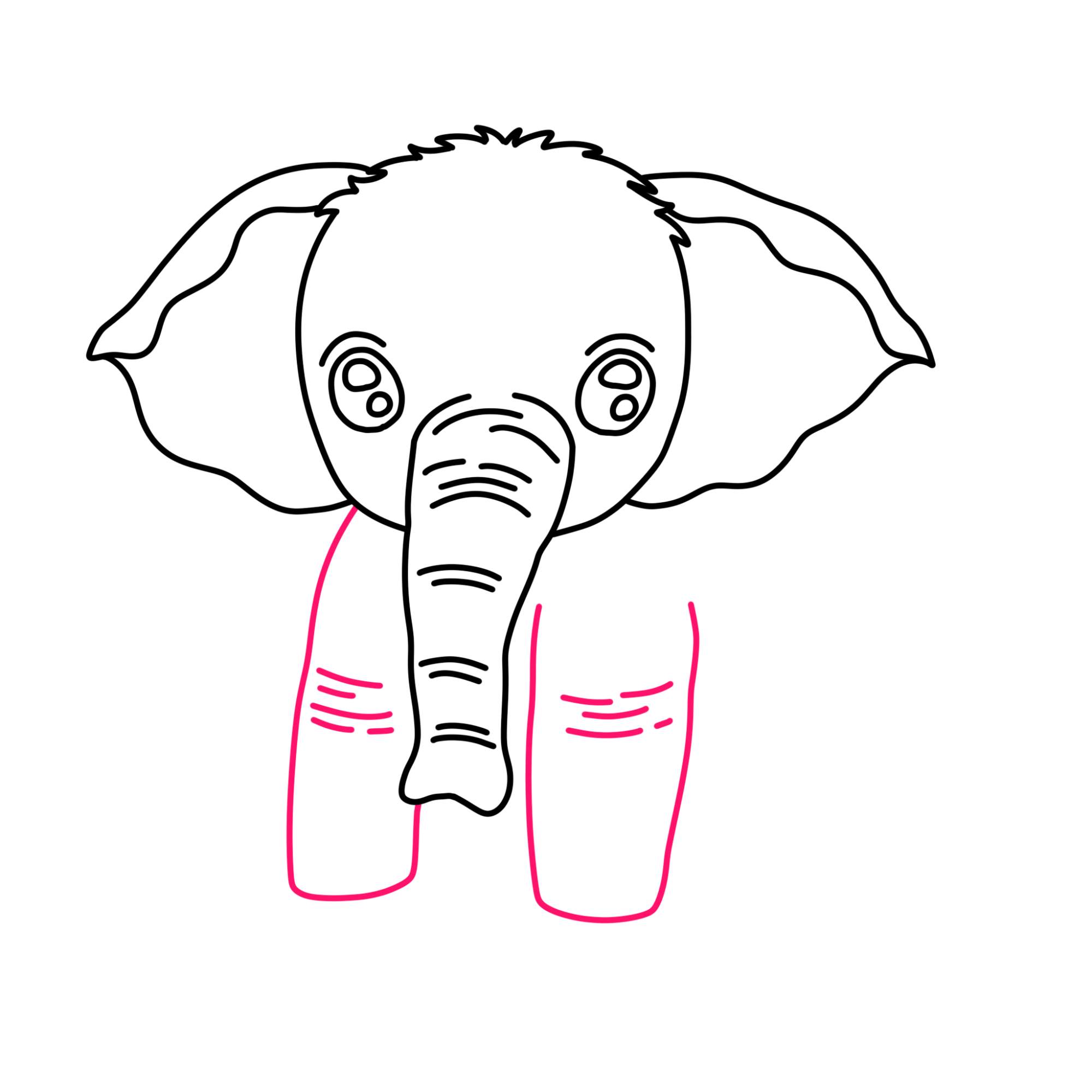 How to Draw a Baby Elephant - Step-5