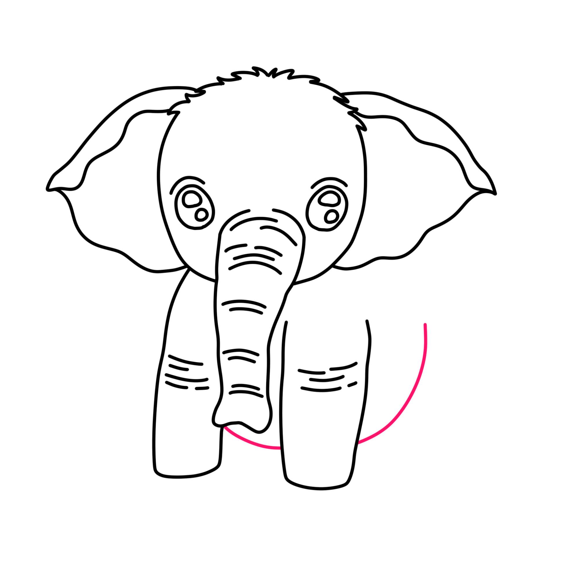 How to Draw a Baby Elephant - Step-6