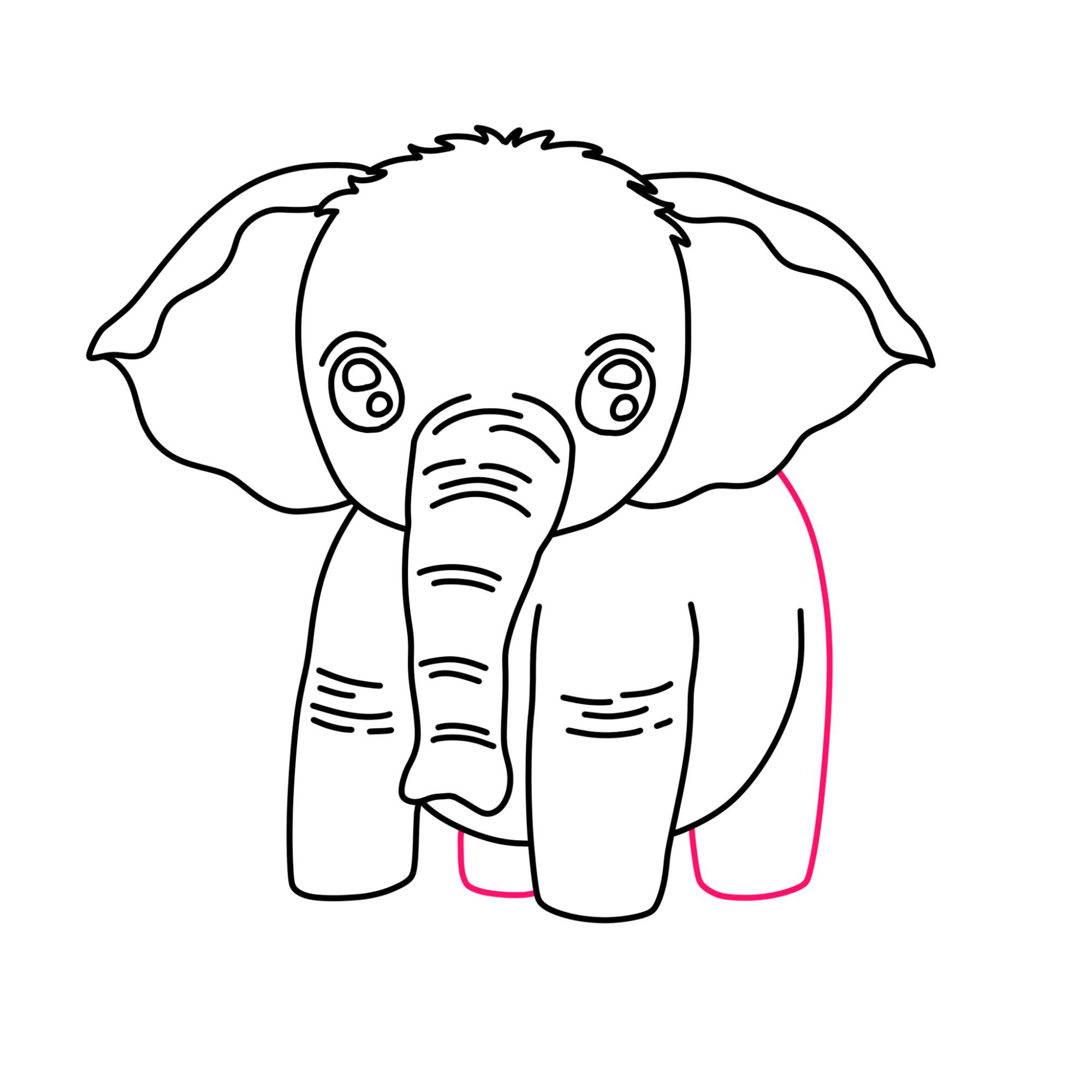 How to Draw a Baby Elephant - Step-7