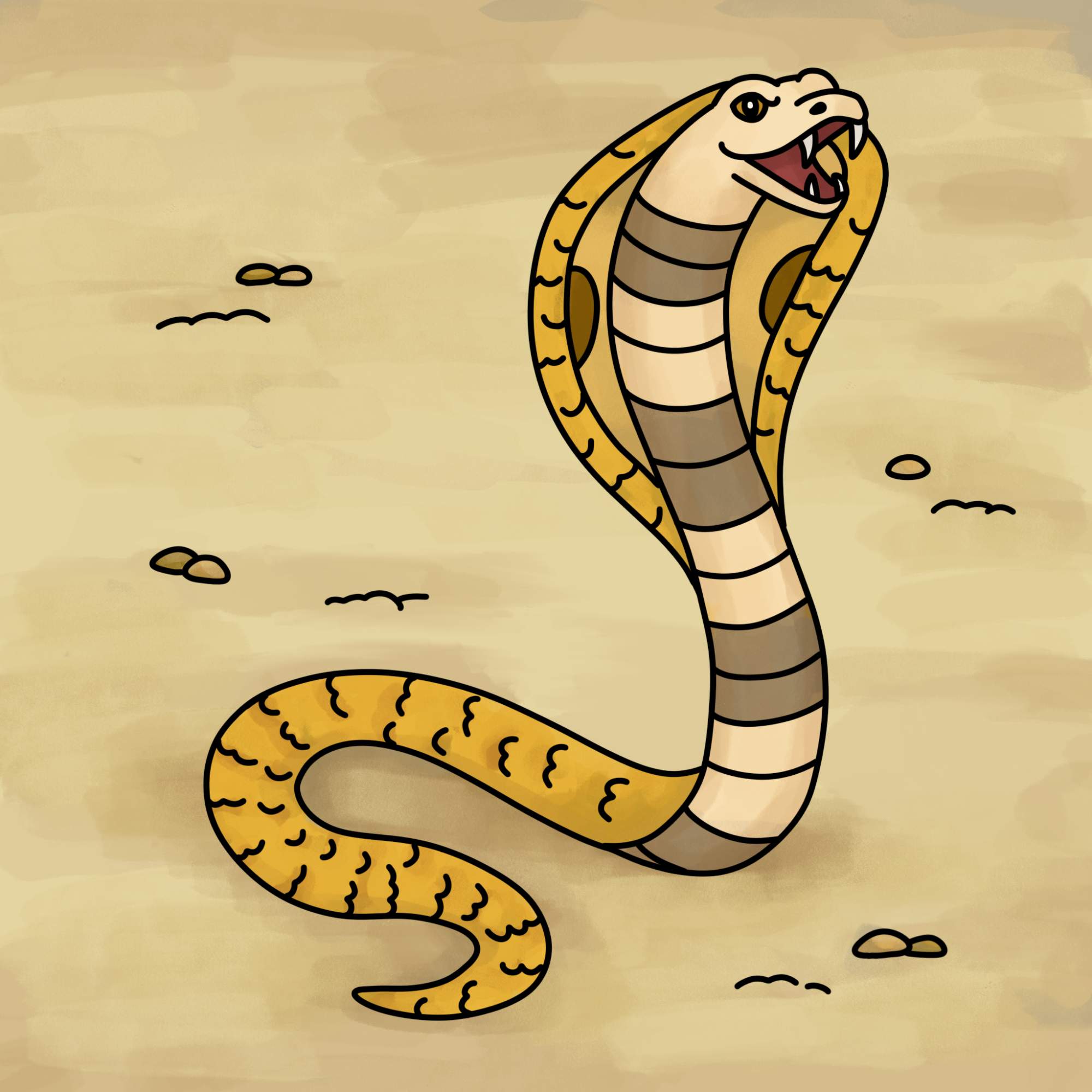 How to Draw a Cobra - Step-18