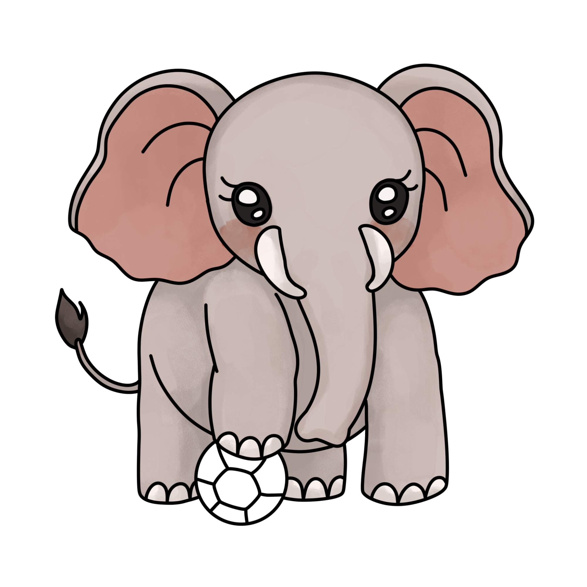 How to Draw a Cute Elephant - Step-14