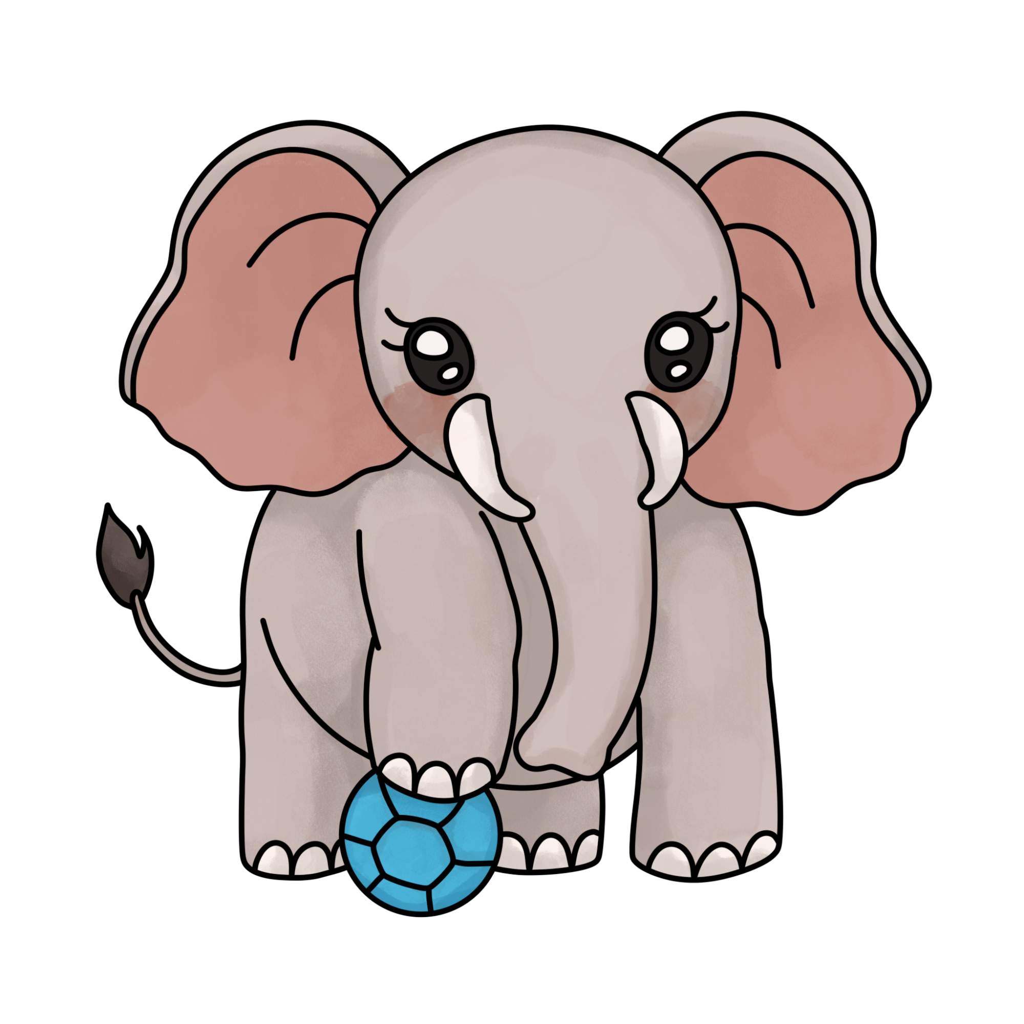 How to Draw a Cute Elephant - Step-15