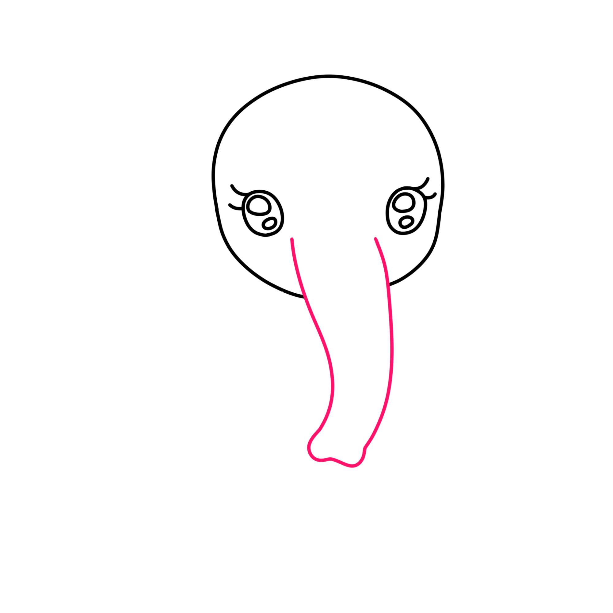 How to Draw a Cute Elephant - Step-3