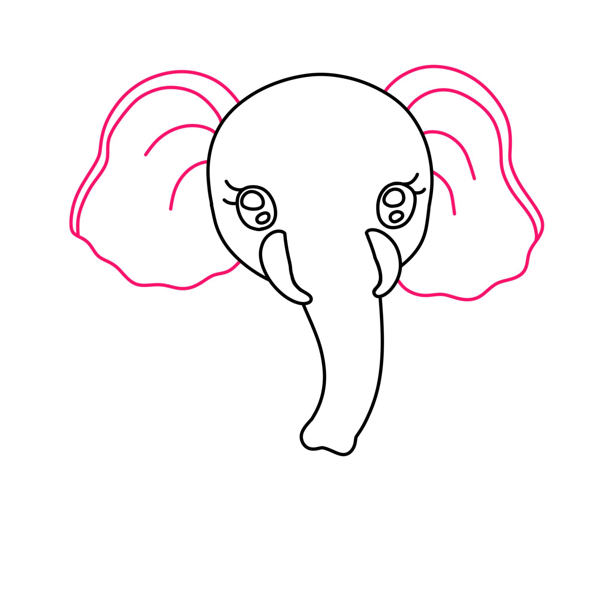 How to Draw a Cute Elephant - Step-5