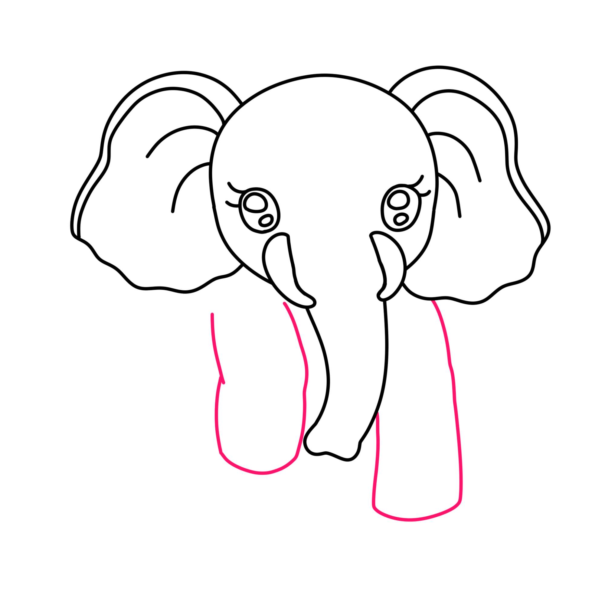 How to Draw a Cute Elephant - Step-6