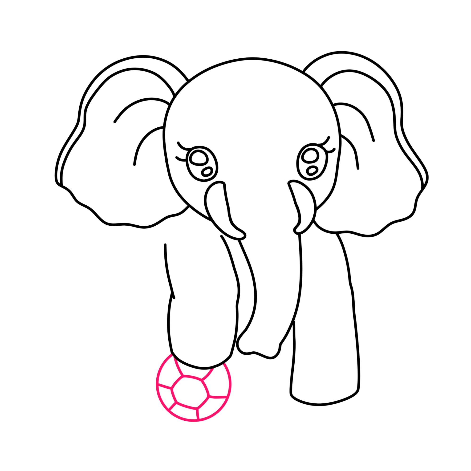 How to Draw a Cute Elephant - Step-7